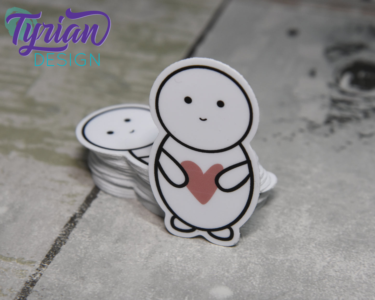 Emoji Love | Emoji character with heart | Weatherproof Vinyl | 2" die cut | laptop sticker, journal sticker, tumbler sticker | Emo Love