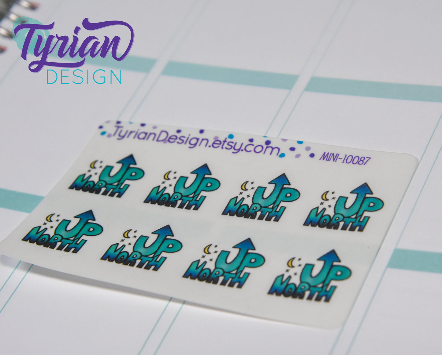 Up North Sticker, Night Sky, moon and stars up north life stickers for Planners, journals and calendars mini sticker sheet