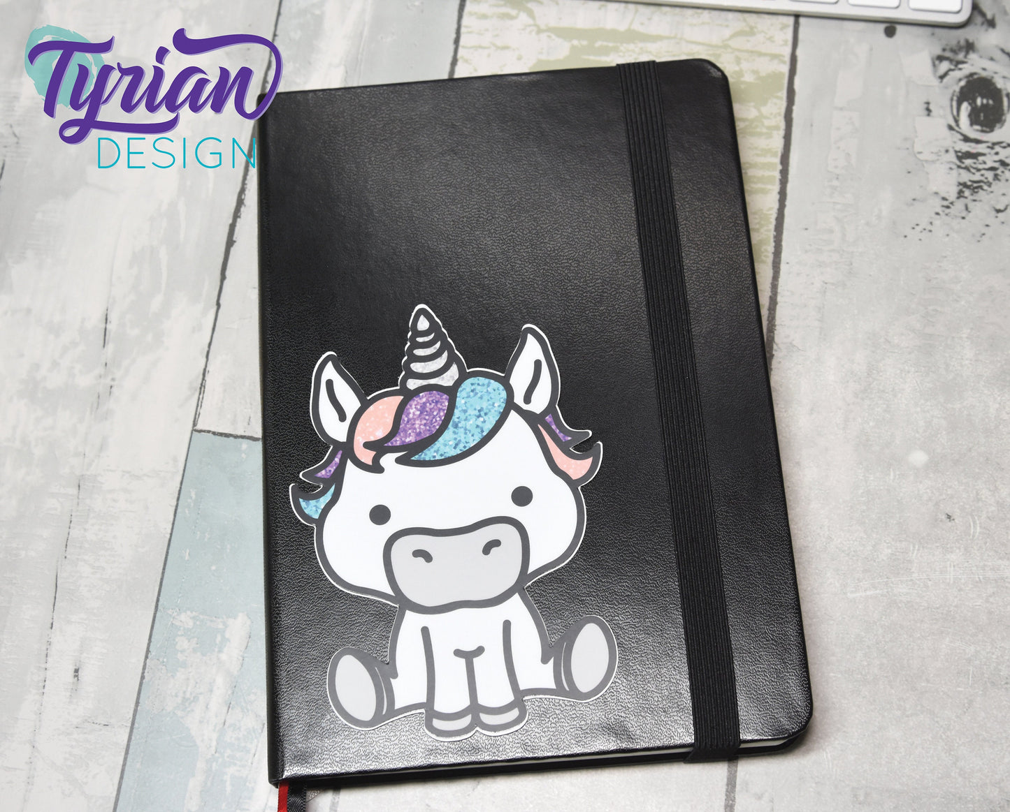 Unicorn with digital glitter Vinyl Sticker | 3.5 x 5" Each