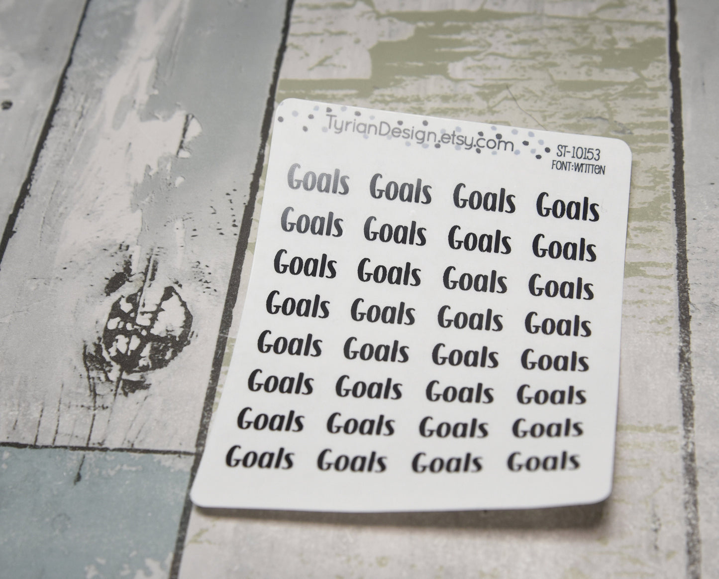Goals Stickers | 32 Stickers | .675" x .325"each | different fonts.