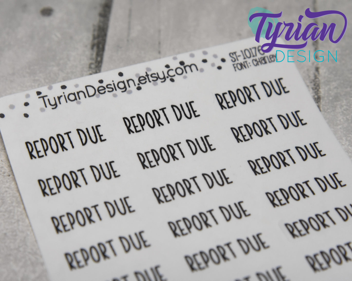 Report Due Stickers | 24 Stickers | 1" x .34" each | different fonts.