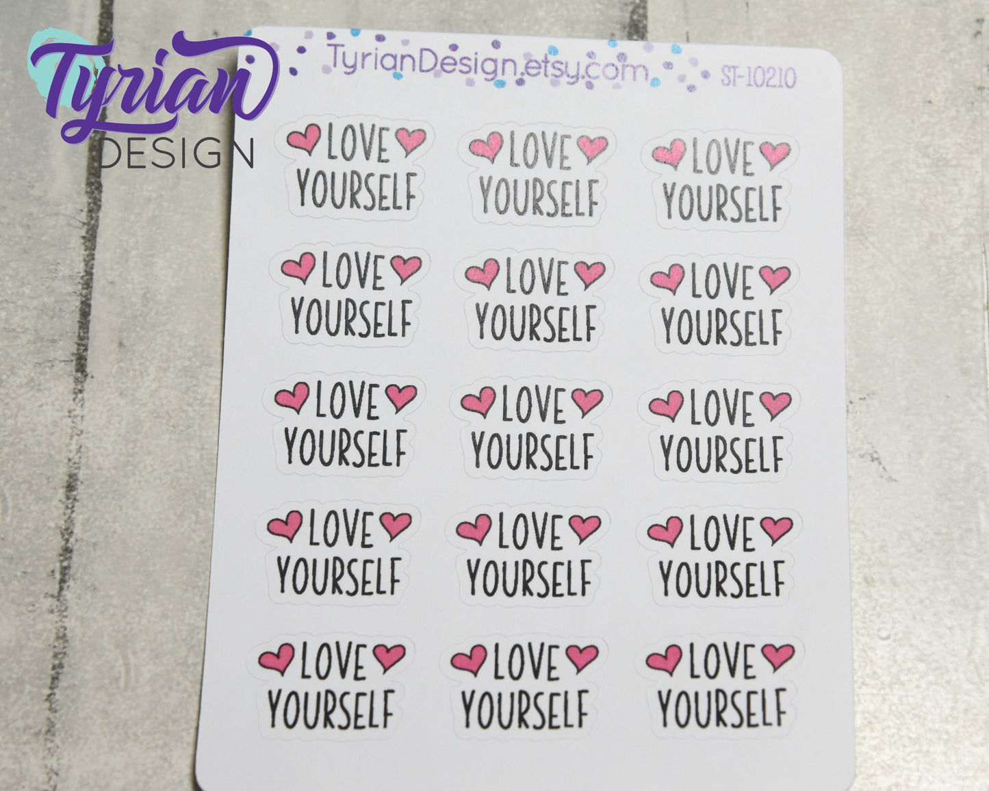 Love Yourself Stickers | 15 Stickers | .92 x .63" each
