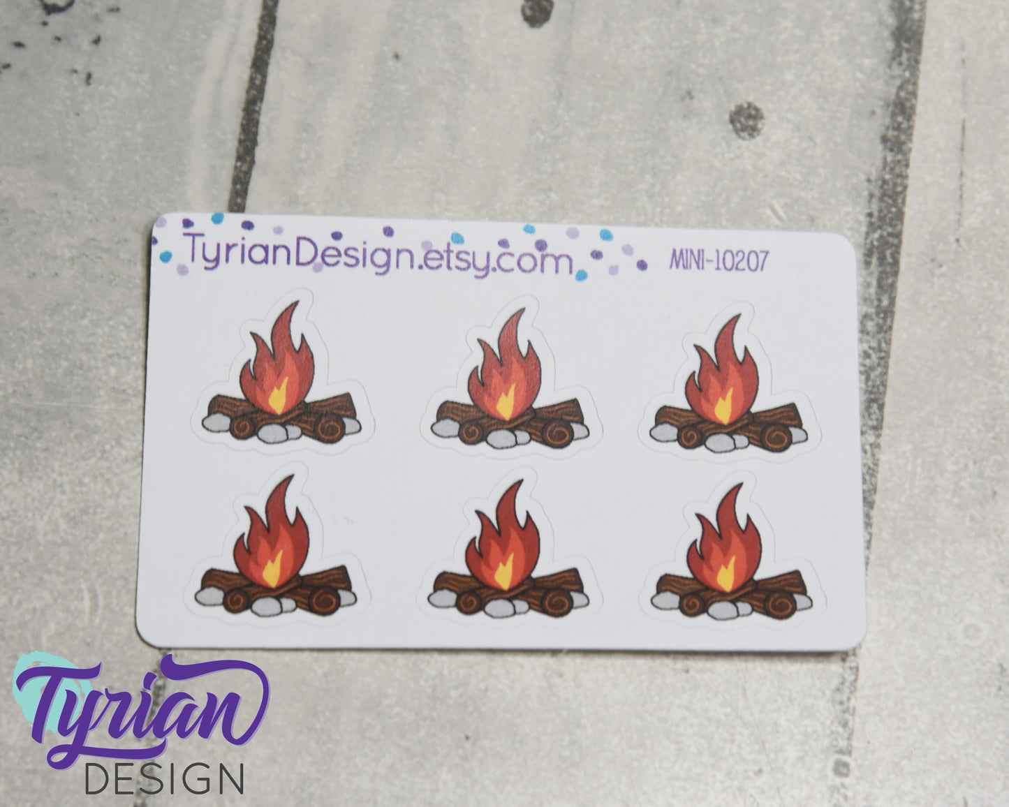 Hand Drawn Camp Fire Stickers. Are you ready for bon fires? Fire pit stickers Great for Planners, journals and calendars. Mini Sticker sheet