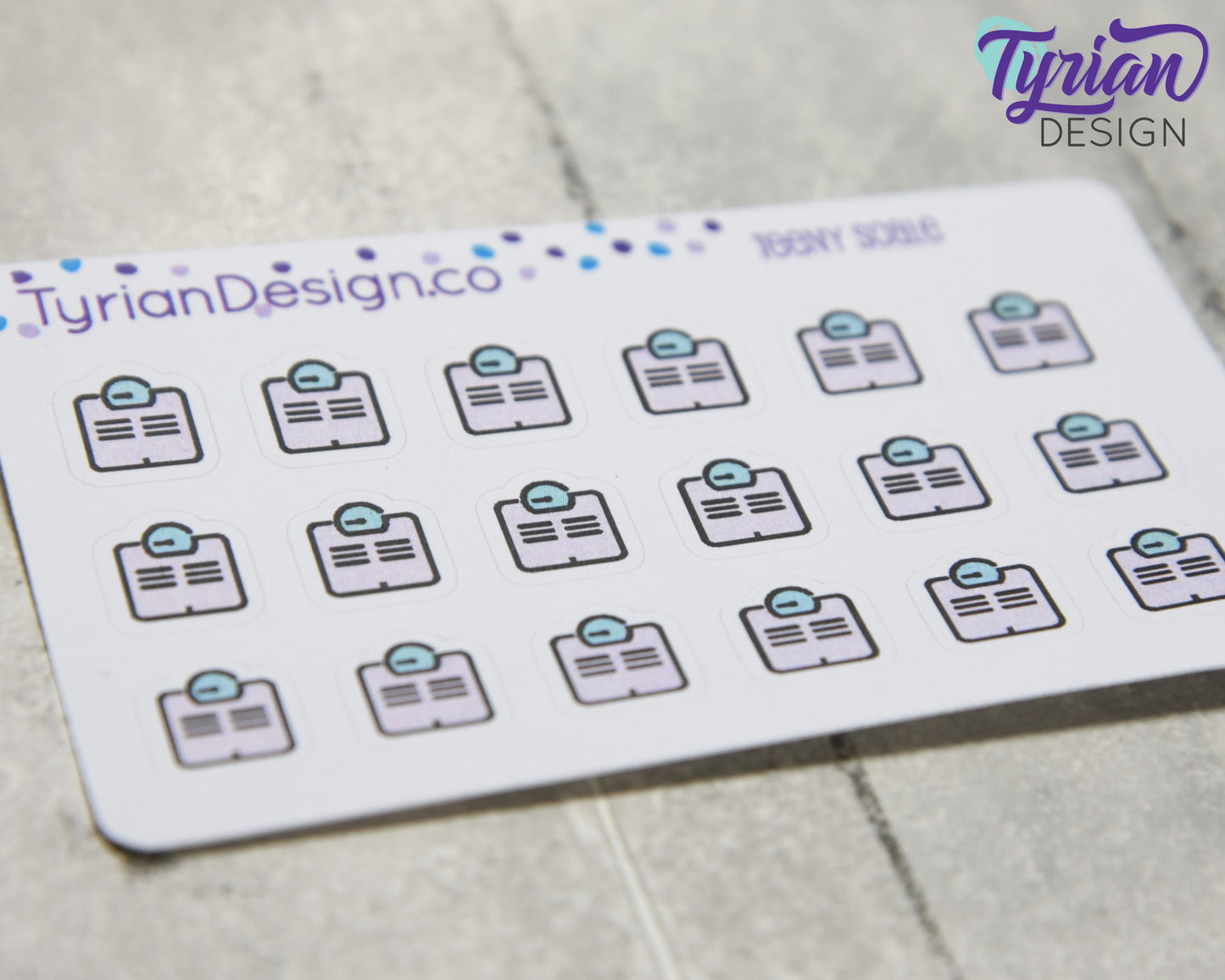 Scale Stickers | Tiny Scale stickers on mini sheet | Great for pocket planning | Scale icon sticker | Weight Tracker | White or Clear Matte