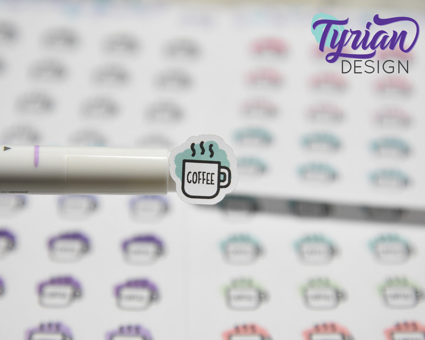 Coffee Icon Stickers | 20 Stickers | .6 x .6" each.