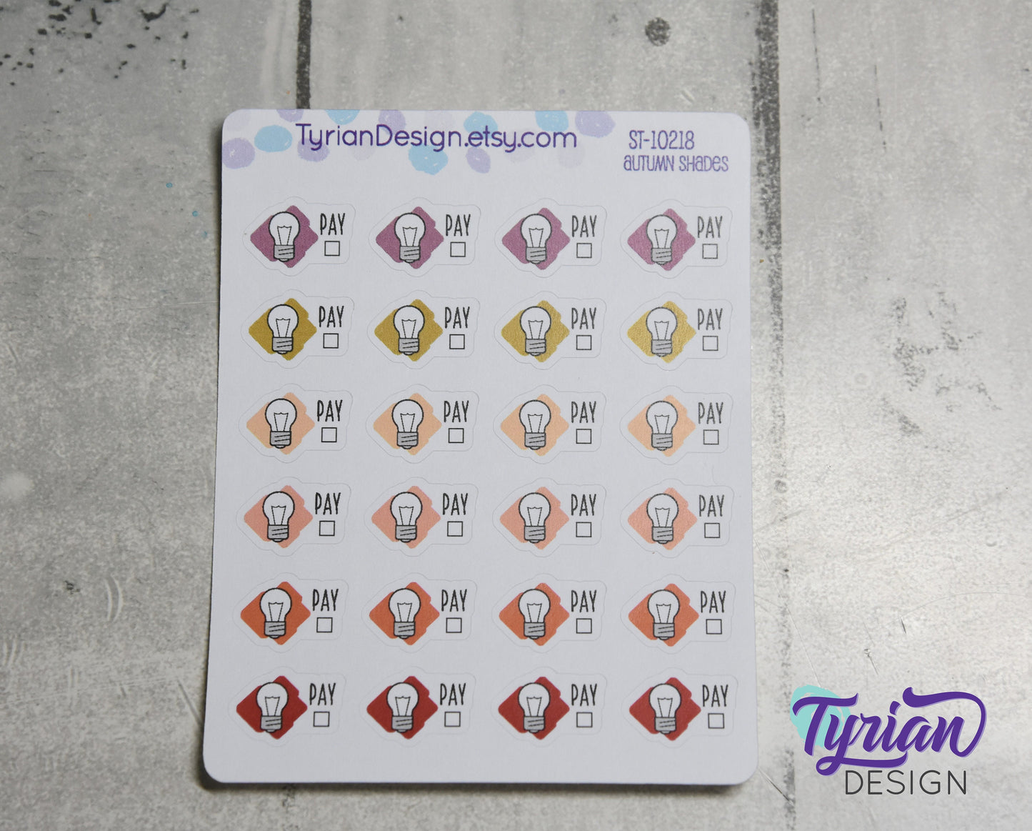 Electricity Icon Stickers | 24 Stickers | .75" x .5" Each