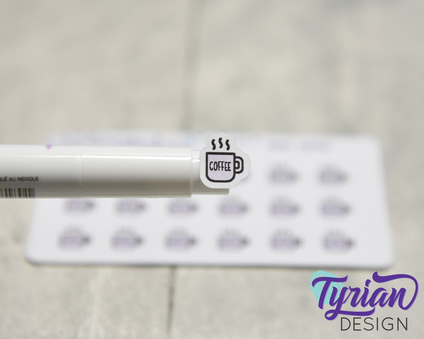 Coffee Icon Stickers |Tiny Coffee Mug on a mini sheet| Good morning Coffee | Icon Sticker | pocket planning | White or Clear Matte