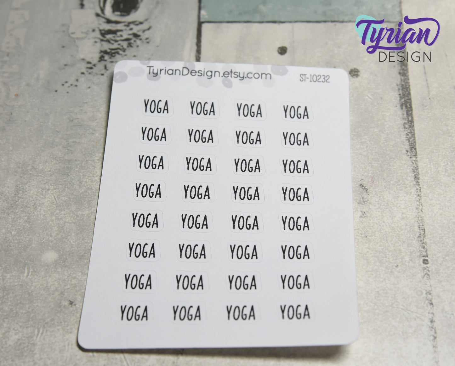 Yoga Stickers | 32 Stickers | .5" x .35" each | Charley Font