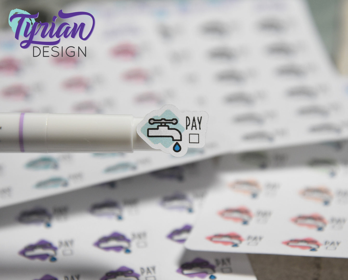 Water Payment Stickers | 24 Stickers | 75 x .5 each