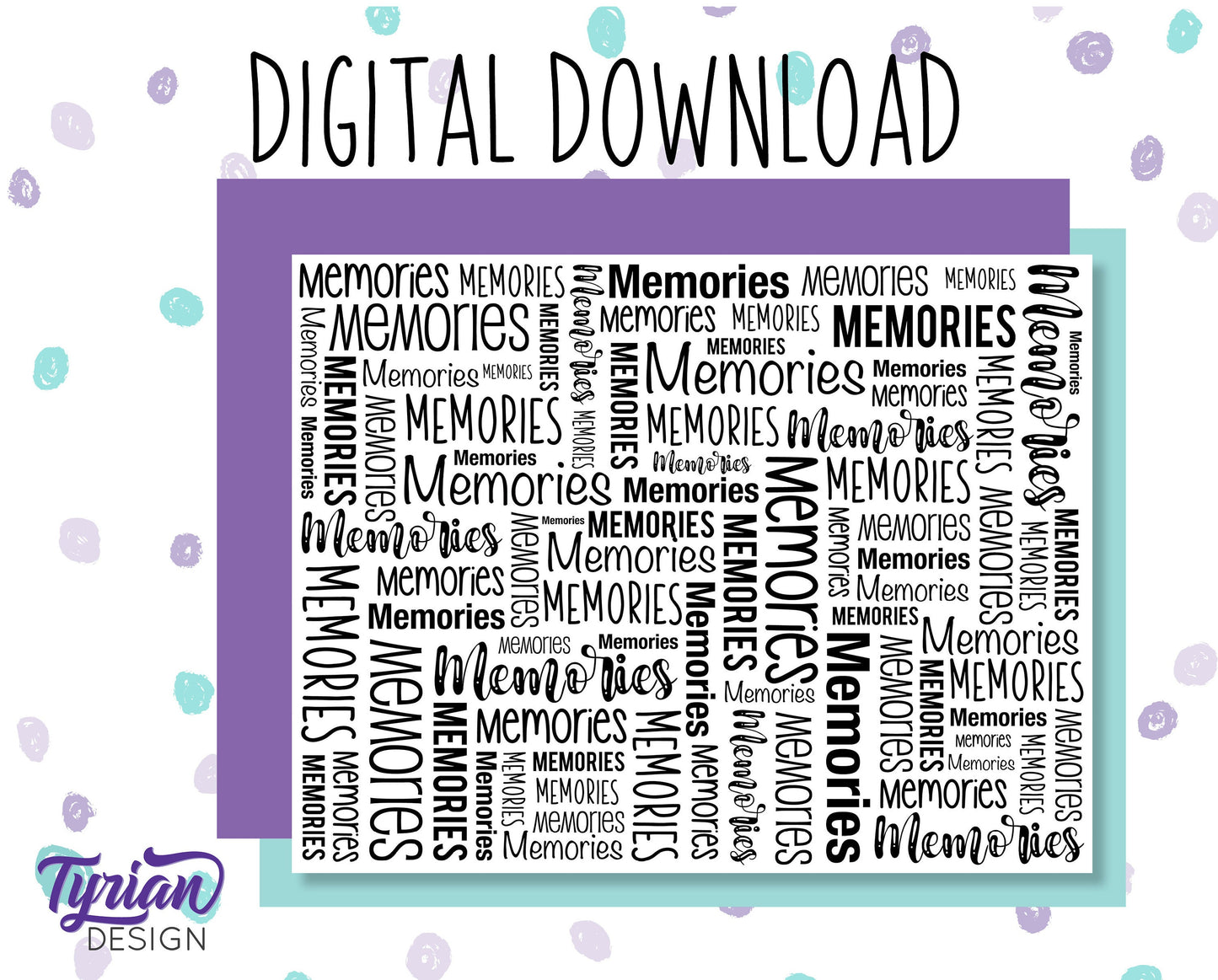 Digital Paper | Memories Word cloud Pattern