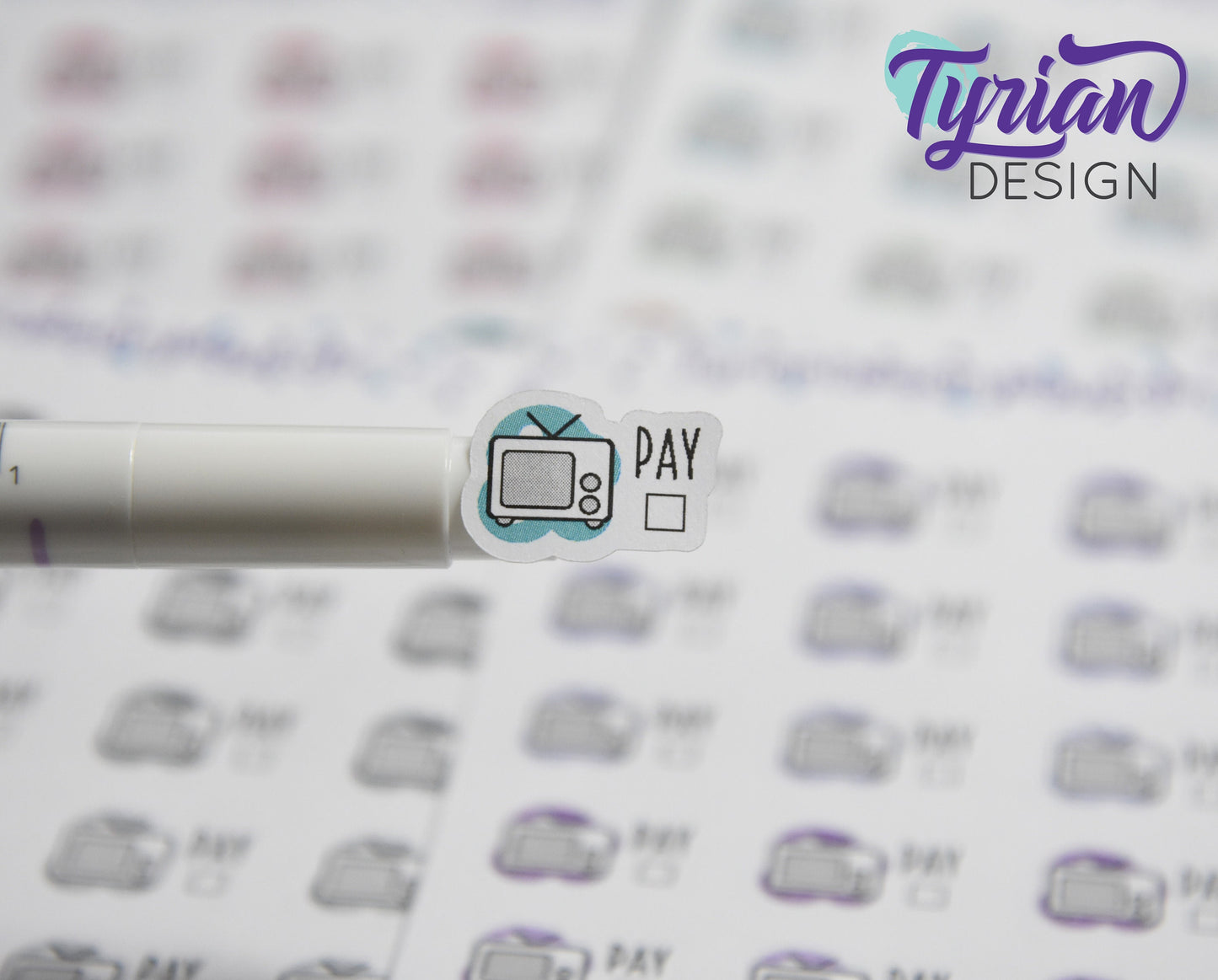 TV Payment Stickers | 24 Stickers | .72 x .53 each