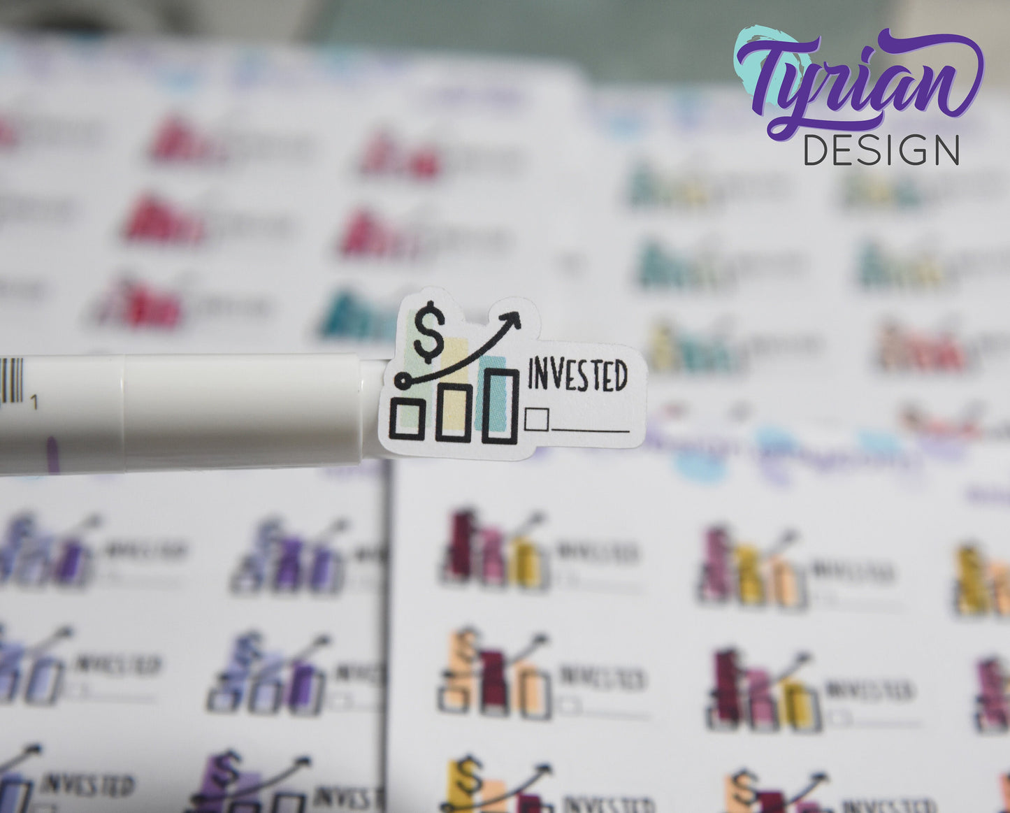 Investing Stickers | 15 Stickers | 1 x .64 each