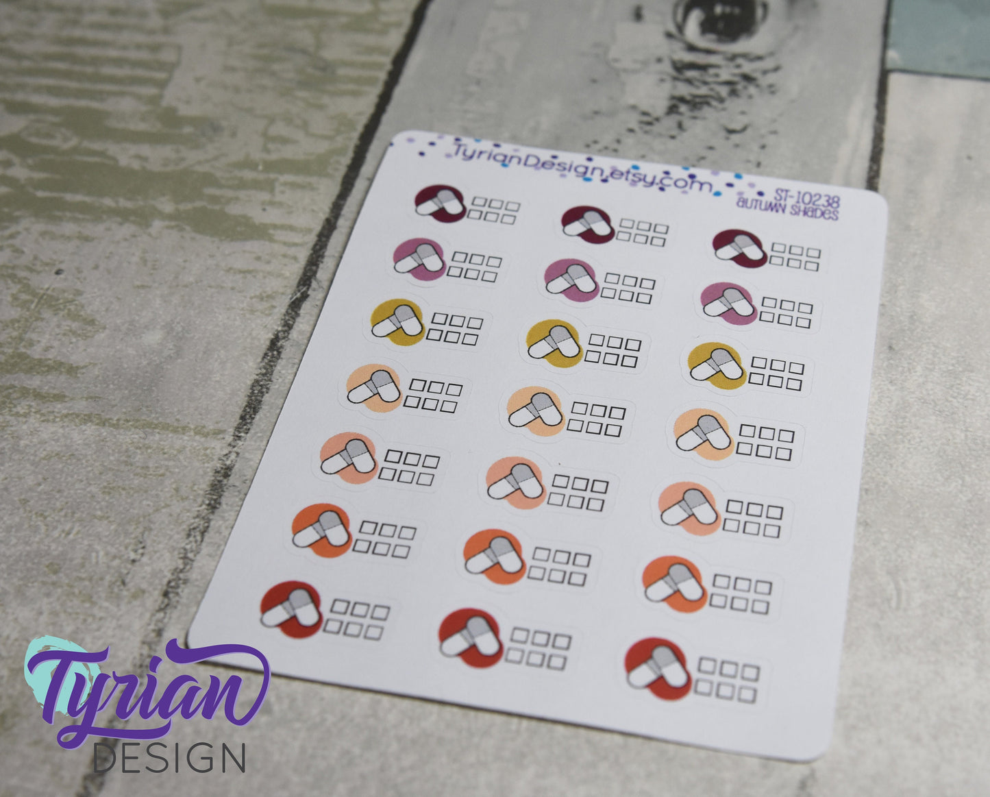 Meds Stickers with 6 check boxes. | 21 Stickers | .82 x .5" each.