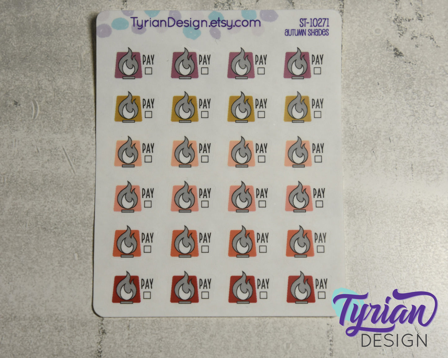 Natural Gas Icon Stickers | .68 x .58 Inches each