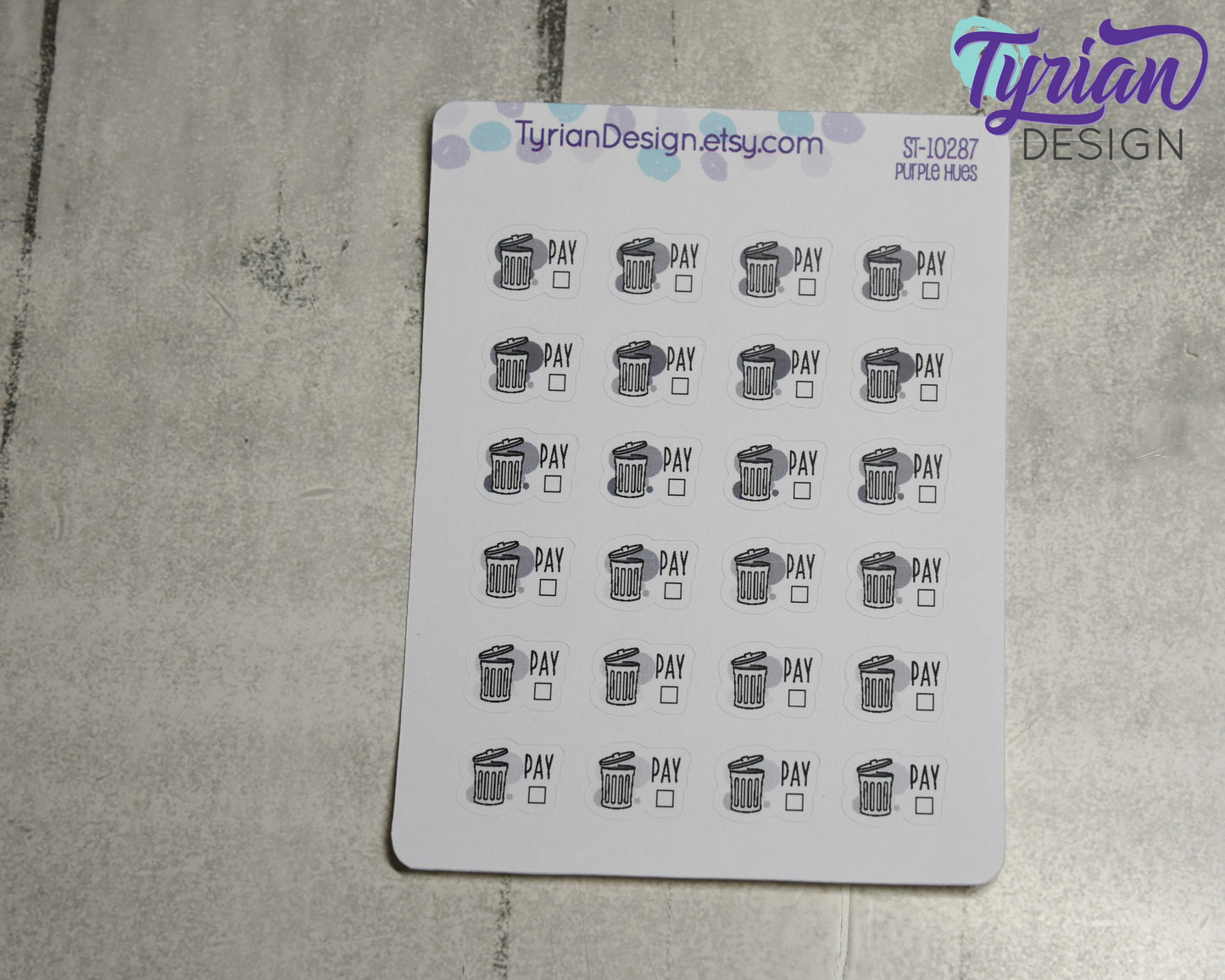 Trash Service Payment Stickers | 24 Stickers | .61 x.5" each