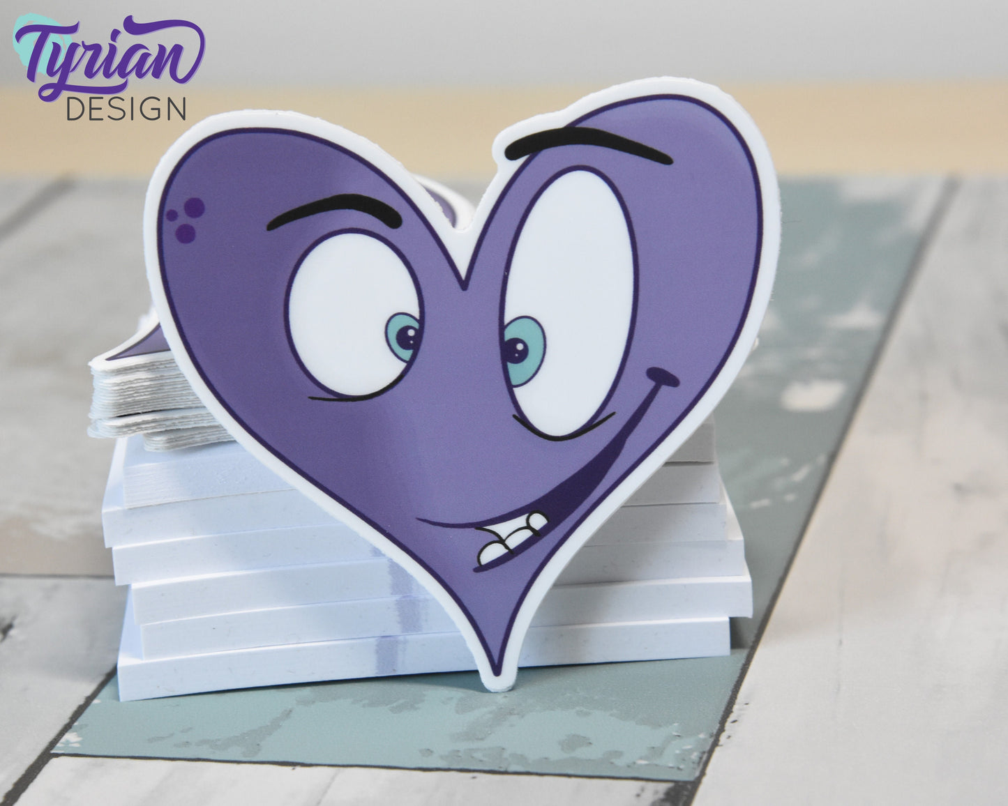 Crazy Heart Vinyl Sticker | Purple Heart Sticker | Sticker is high quality weather proof vinyl | 3 x 3 inch