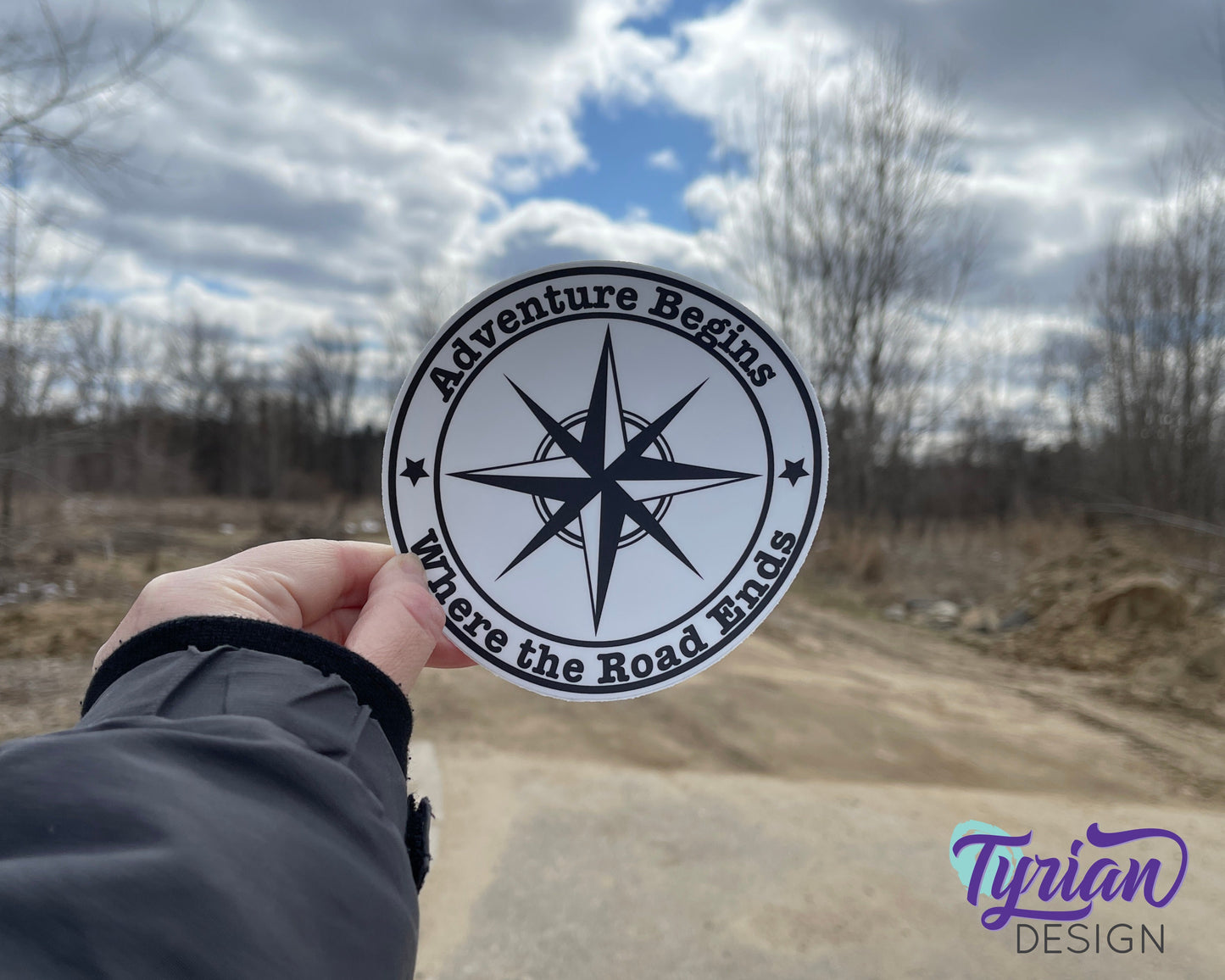 Adventure Begins Where The Road Ends Vinyl Sticker | 5" Round