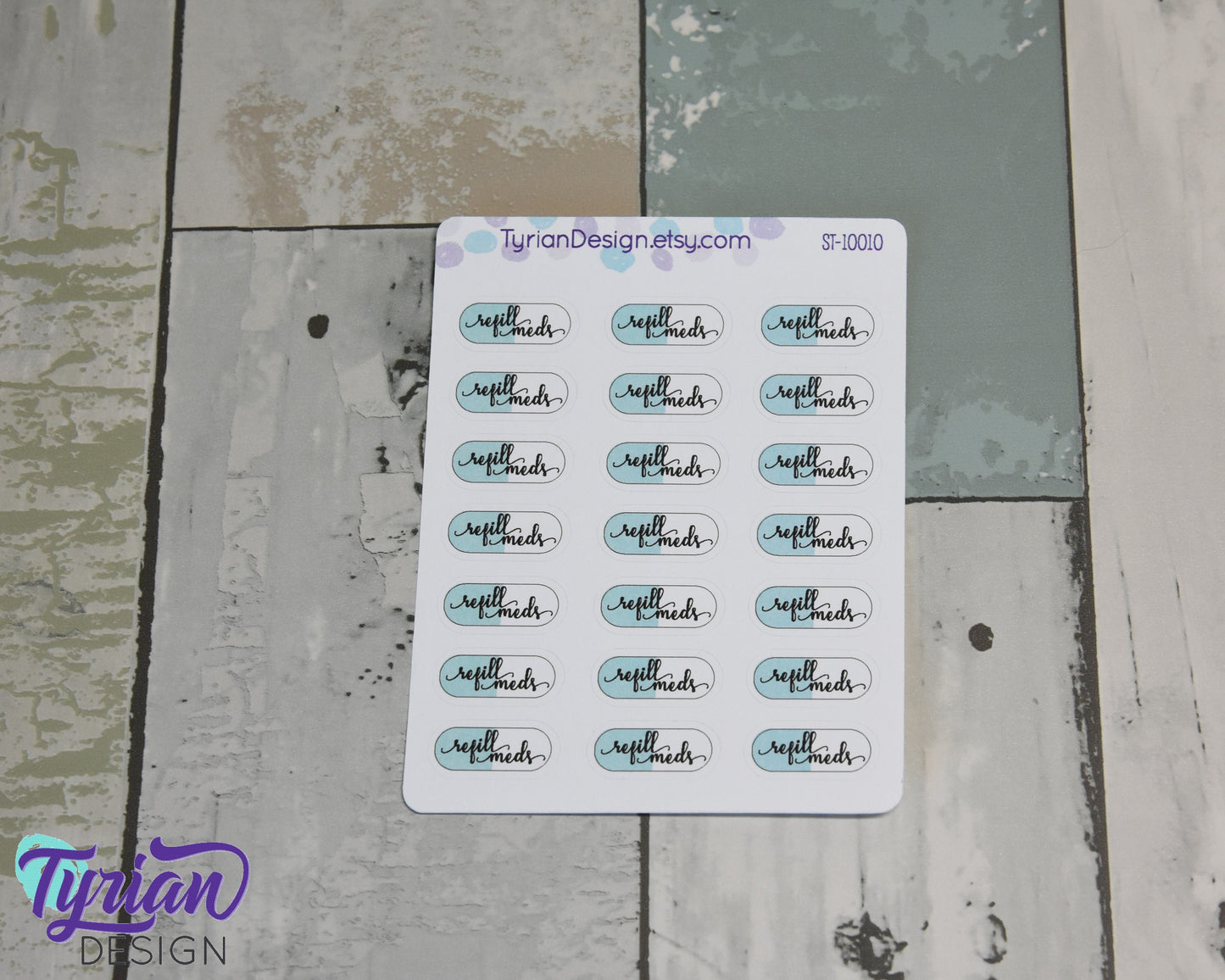 Refill Meds (Medication) Stickers | 21 stickers | .91 x .4" Each