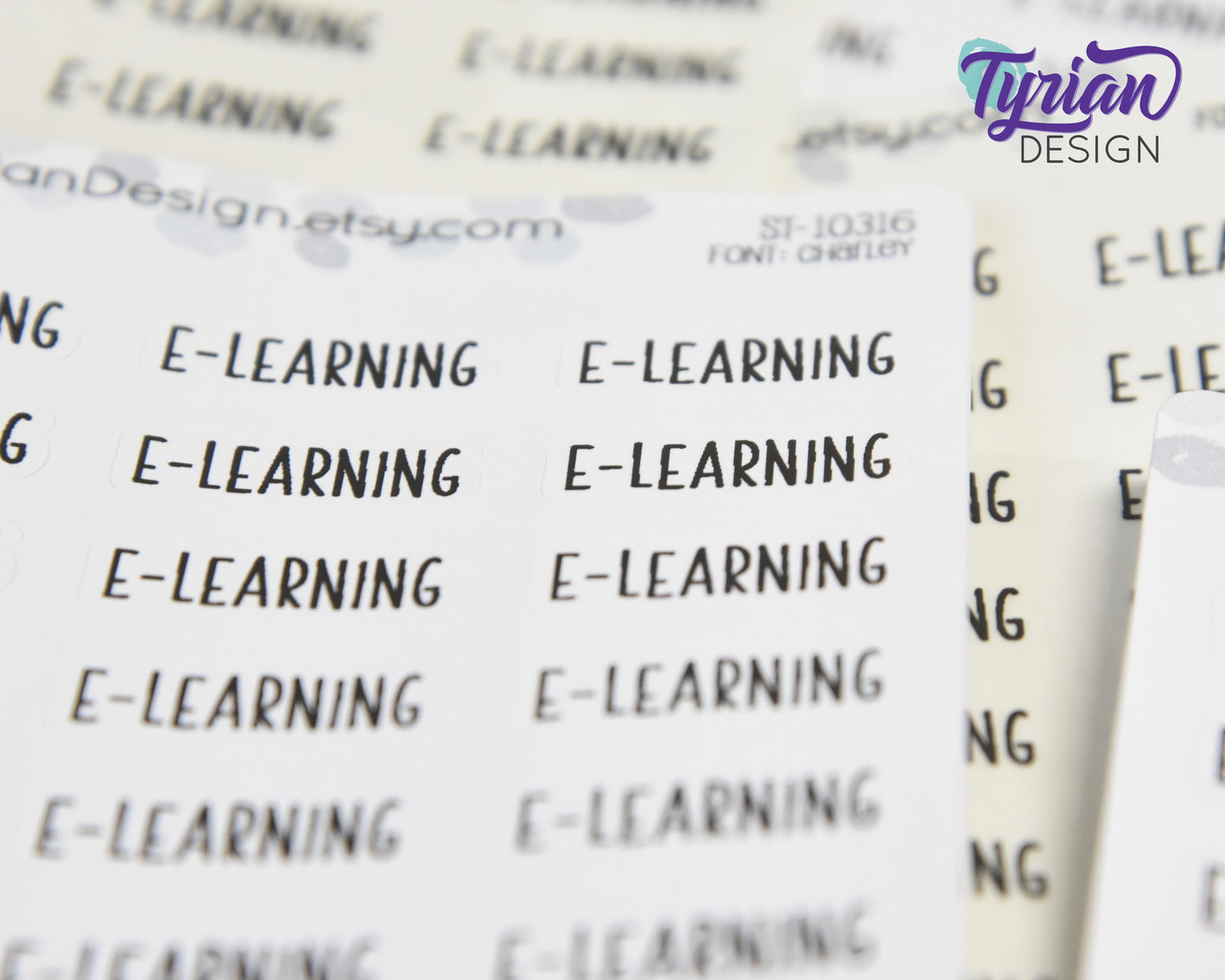 E-Learning Stickers for Planners and Journals | Home school | 21 Stickers | 1" x .35" Sticker size | Charley Font