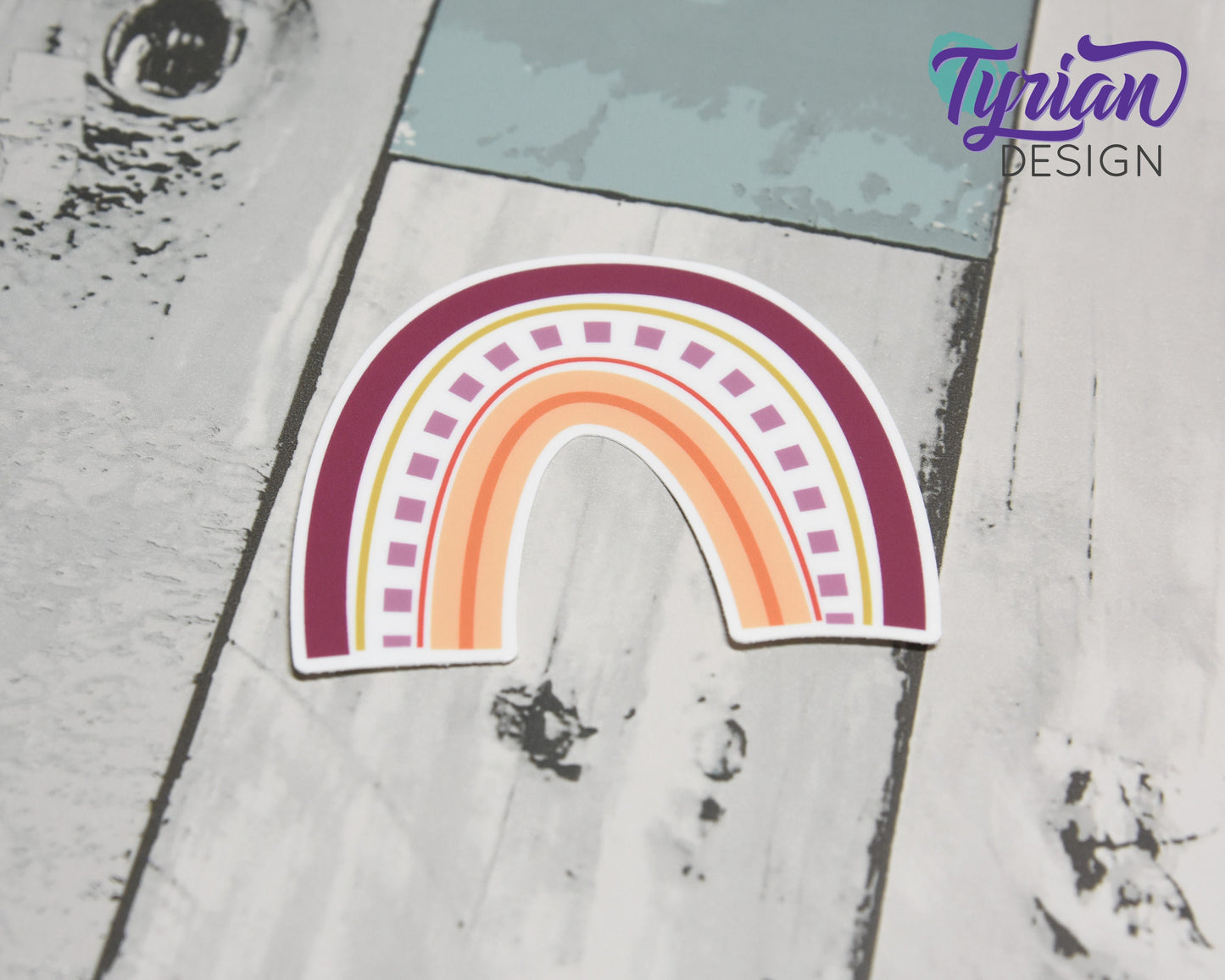 Autumn Rainbow Vinyl Sticker | high quality weather proof vinyl | 3 x 2.5" | Autumn Shades Rainbow sticker