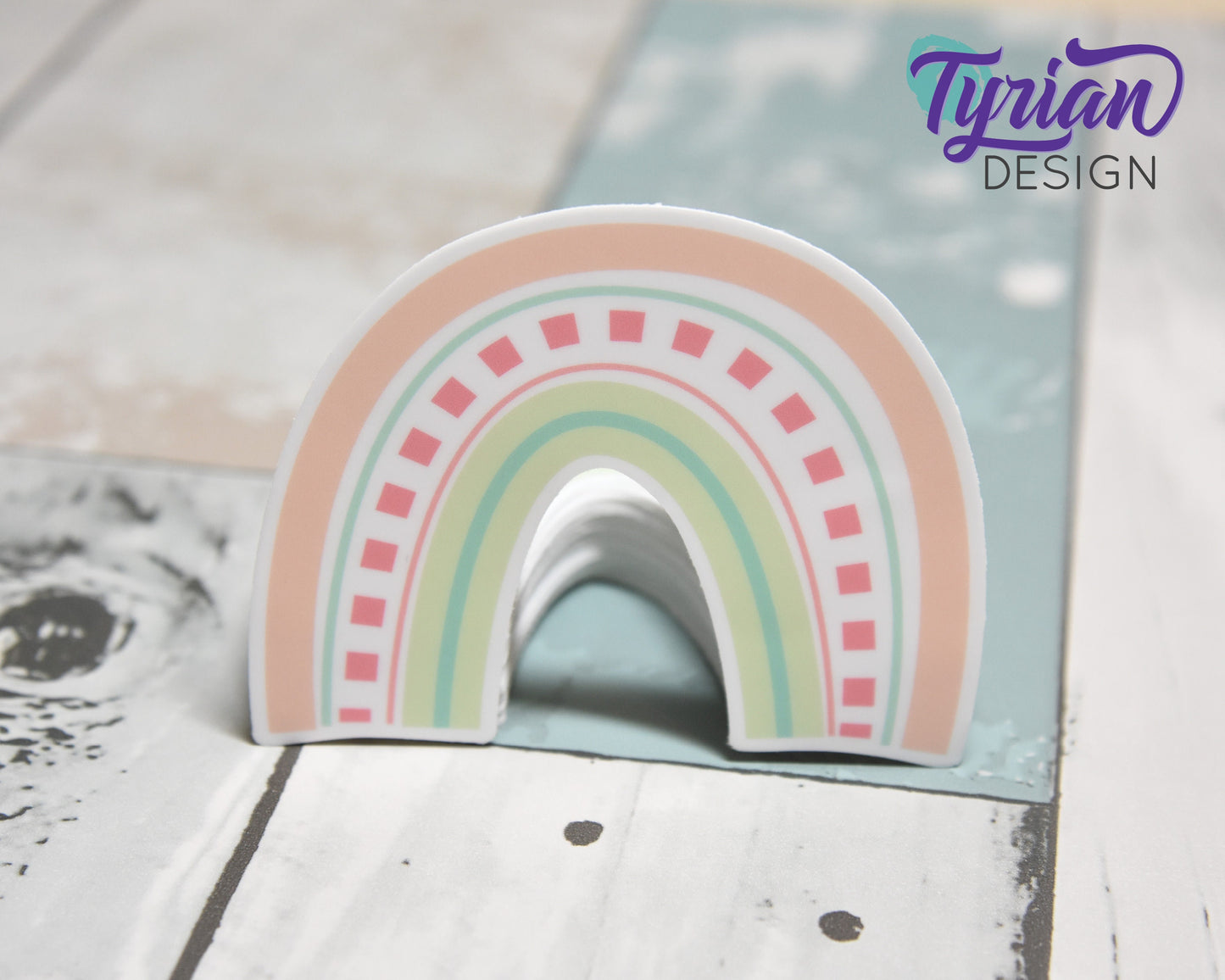 Pastel Rainbow Vinyl Sticker | high quality weather proof vinyl | 3 x 2.5" | Pastel Watermelon Rainbow sticker