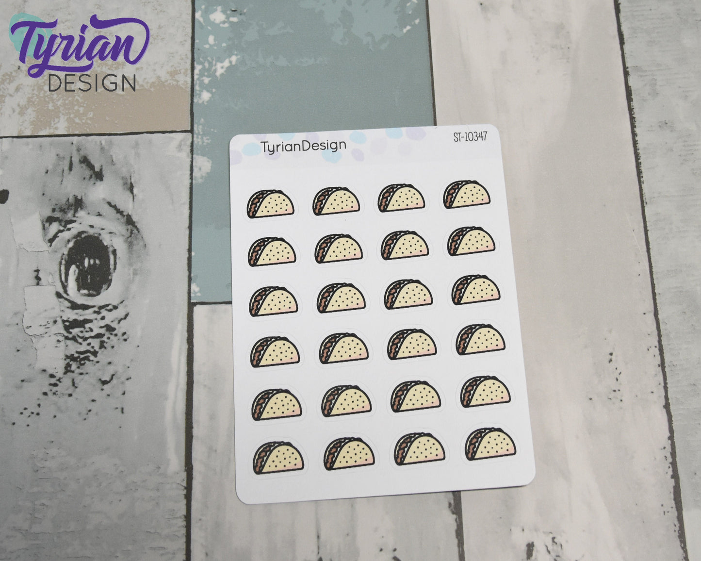 Taco Stickers | 24 stickers | .7 x .5 inches each