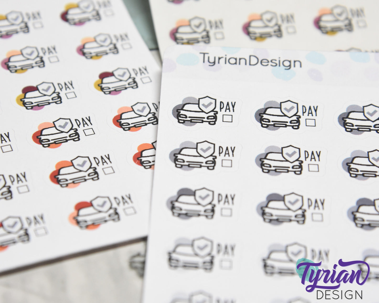 Auto Insurance Payment Stickers | .77"x.55" | 24 stickers