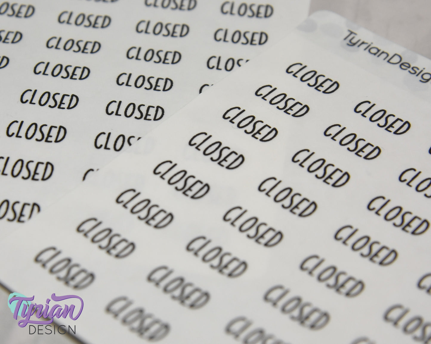 Closed Sticker | 32 Stickers | .63" x .35" Each