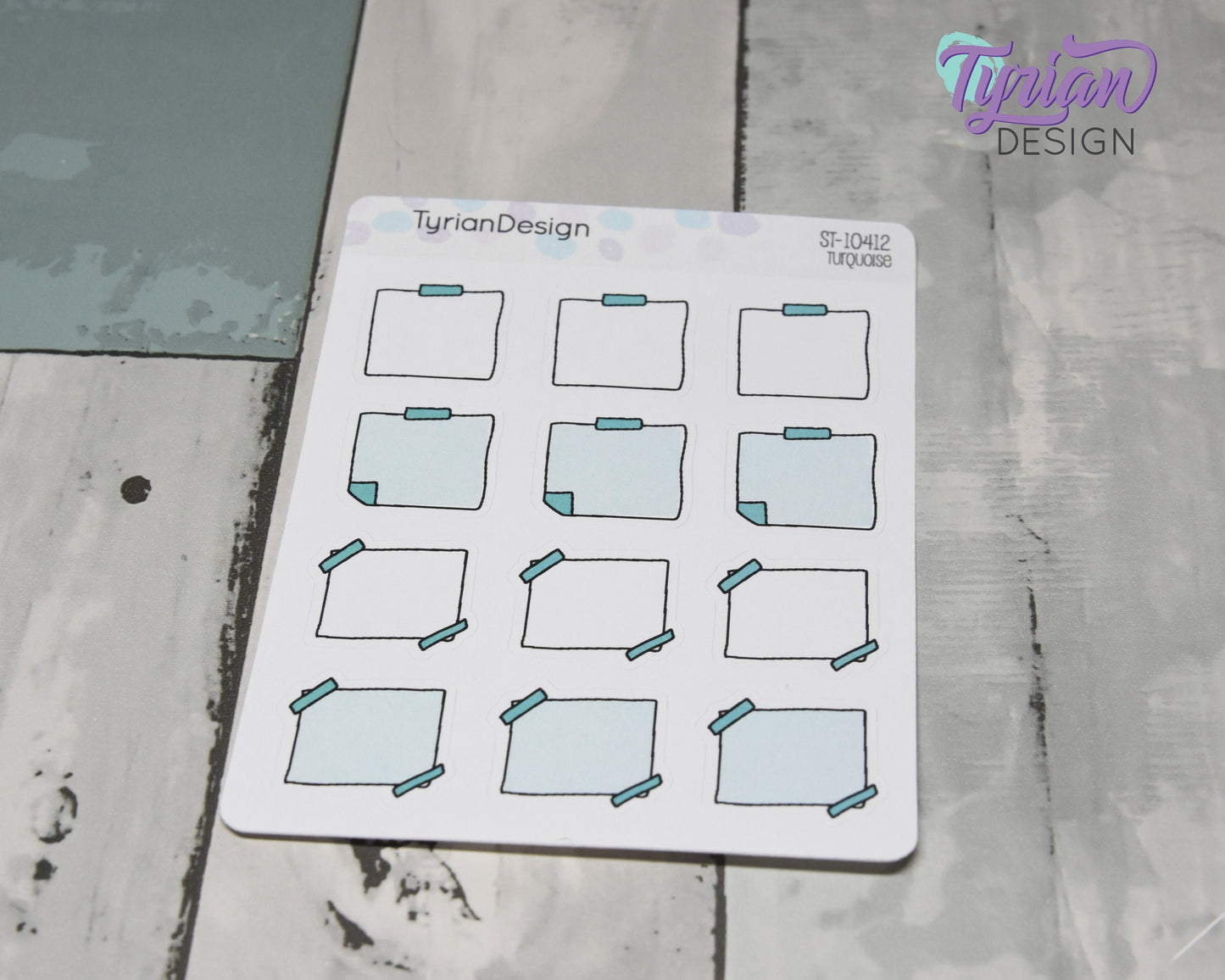 Sticky Note Stickers |12 Stickers | 1" x1" Each | Various Colors