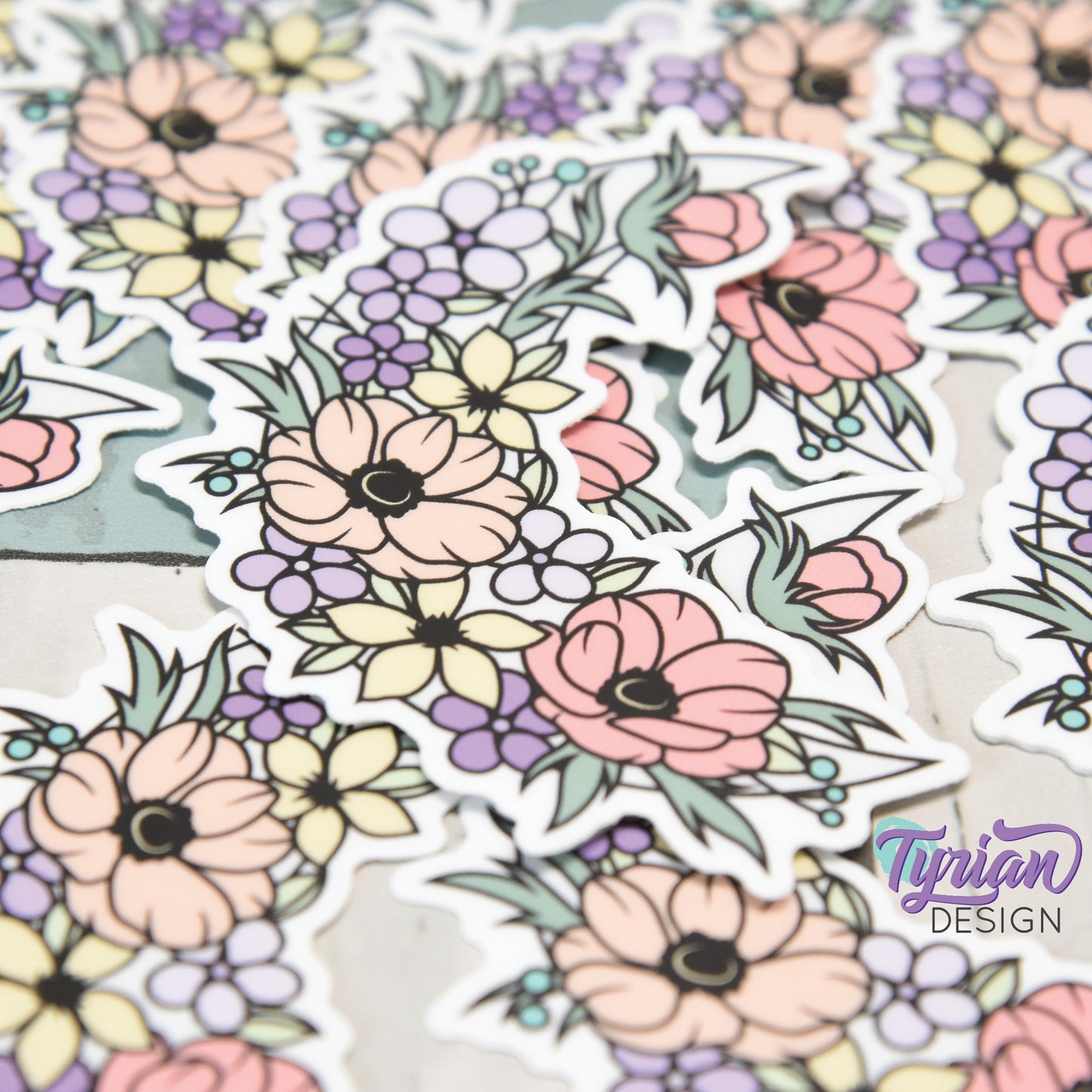 Pastel Summer Moon Vinyl Sticker | High quality weather proof vinyl | 3 x 2.75" | Flower Moon | Pastel sticker | Shades of Summer