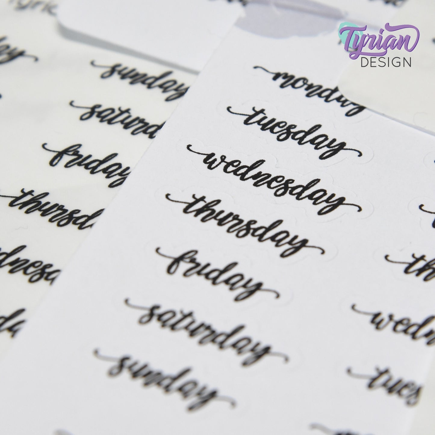 Days of the week Stickers | 28 Stickers | Gigi Font