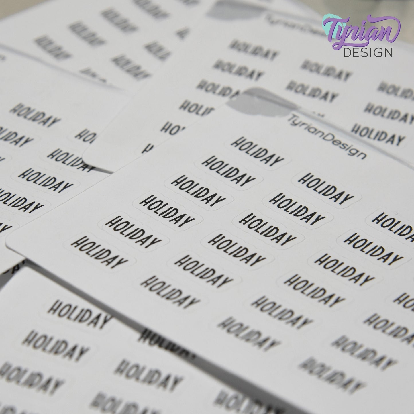 Tiny Holiday Stickers | Mark any Holiday | 24 Stickers | .55 x .28" each | Font: Charley