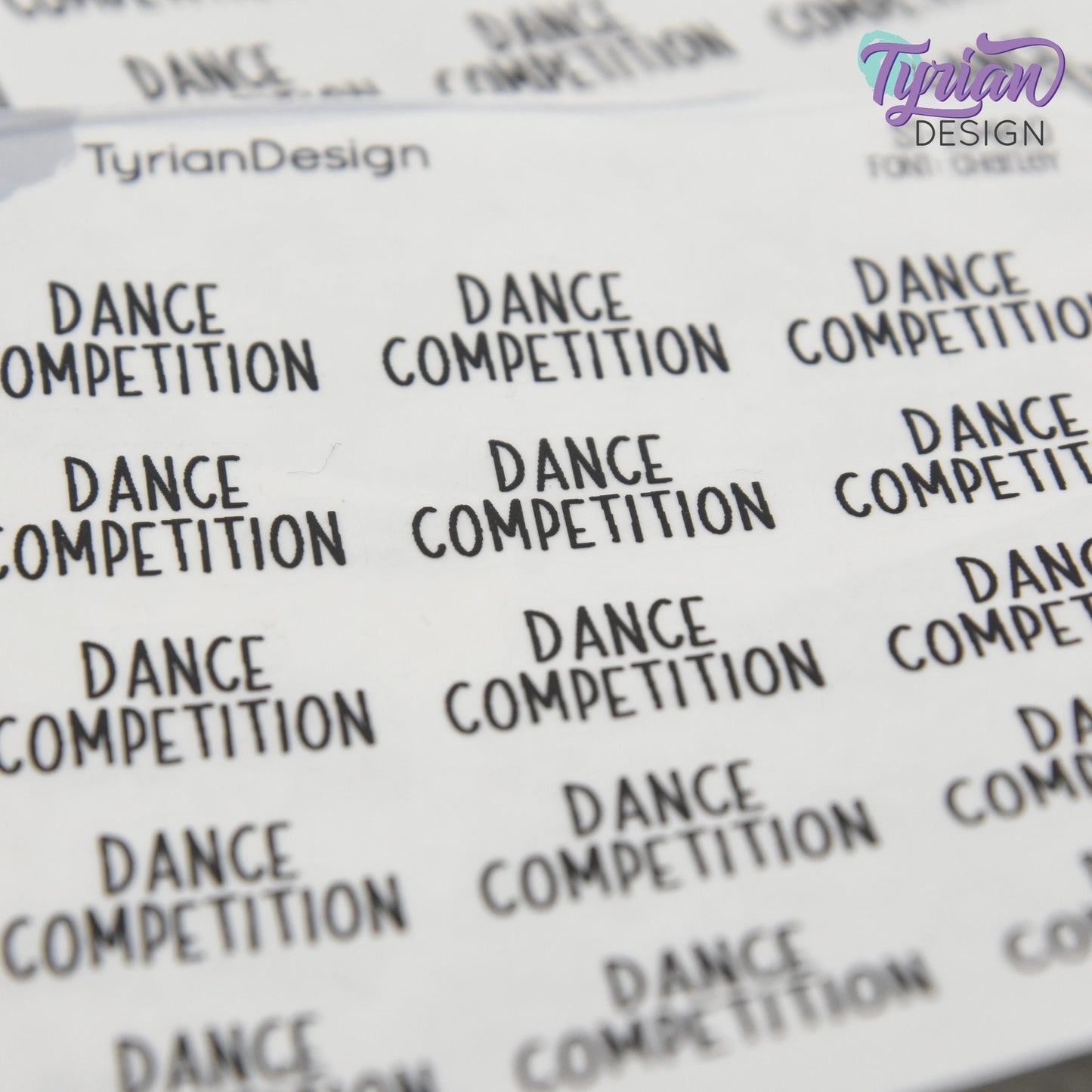 Dance Competition Stickers | 1 x .6" Sticker| Font: Charley