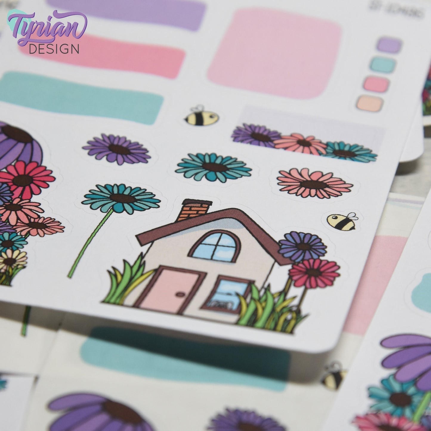 Gerber Daisy House Journal Stickers | 14 Stickers