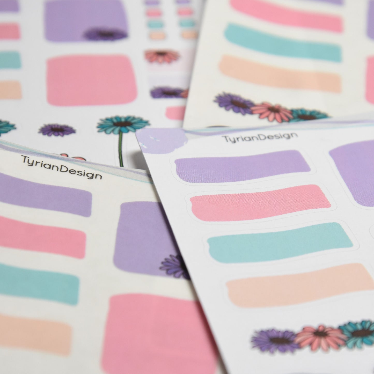 Gerber Daisy House Journal Stickers | Memory keeping stickers Flower Planner Stickers | 30 Stickers | White or Clear Matte | 5x7" Sheet