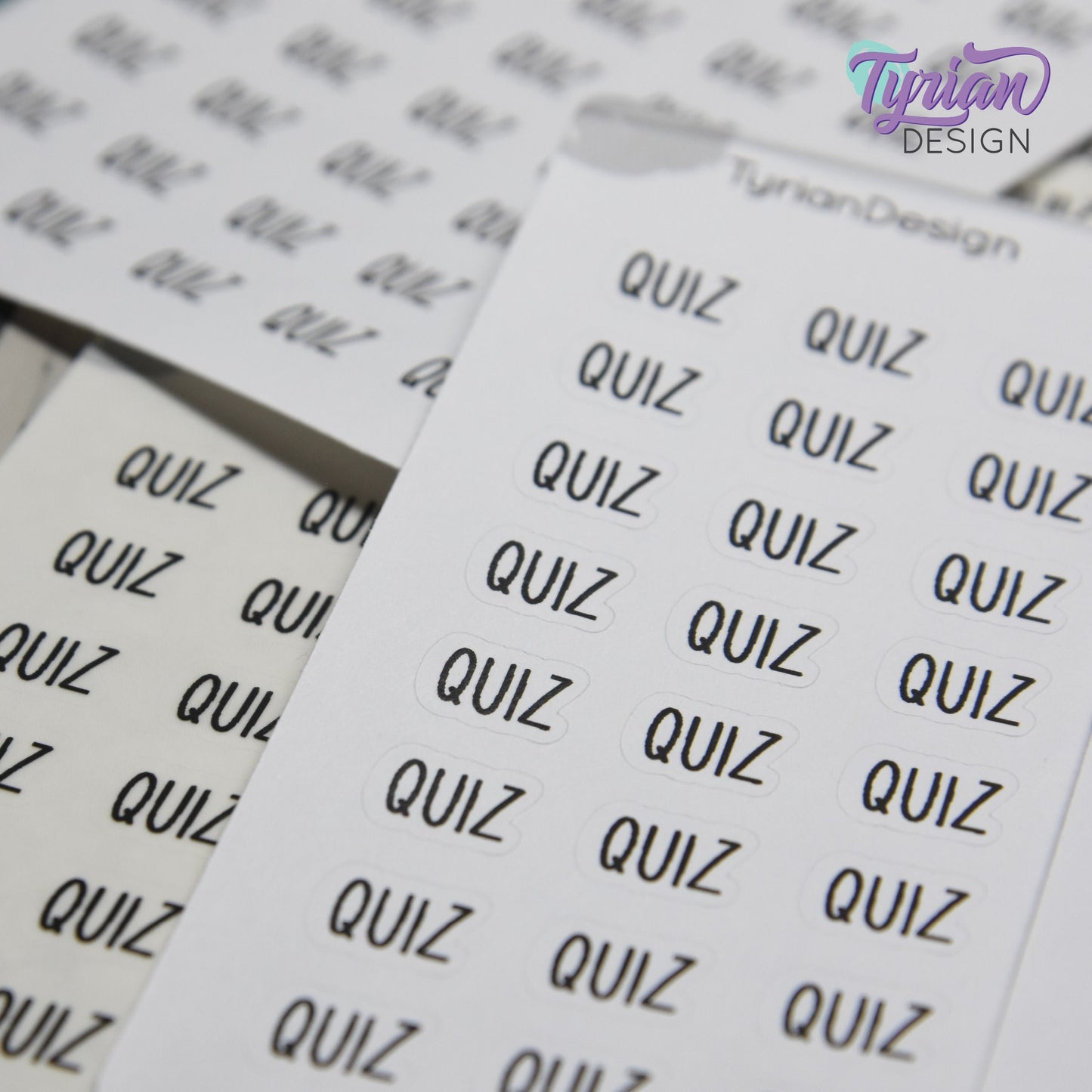 Quiz Sticker | 40 Stickers | .48" x .34" Each | Charley Font.