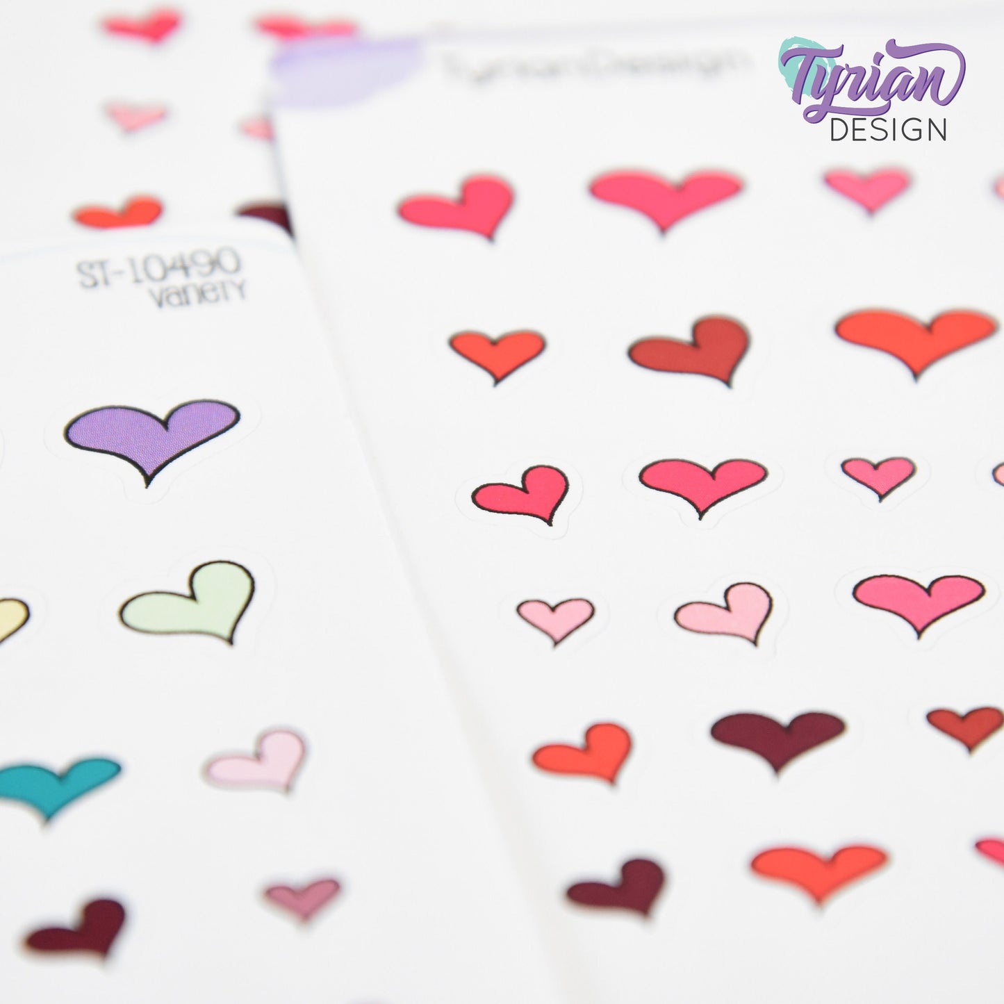 Hand Drawn Heart Stickers | Variety of Sizes | 30 Stickers per sheet | 1/2" max sticker size.