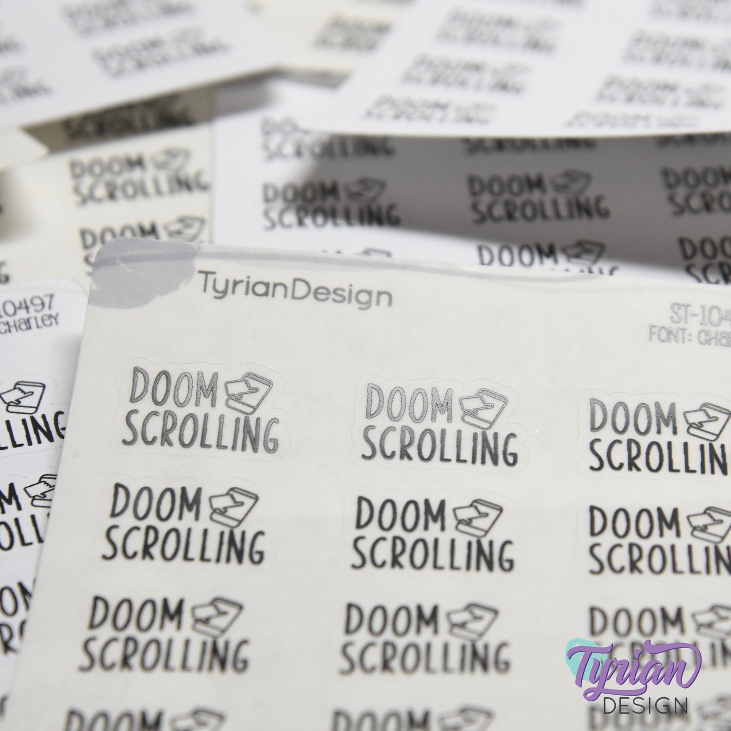Doom Scrolling Sticker | 15 Stickers | .85" x .61" Each | Charley Font.