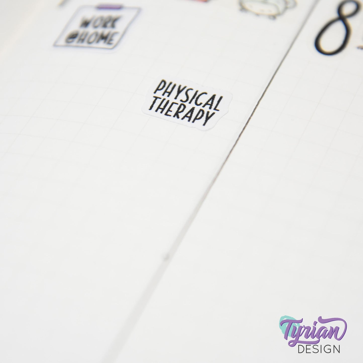 Tiny Physical Therapy Stickers | 20 Stickers | .59 x .46" each | Font: Charley