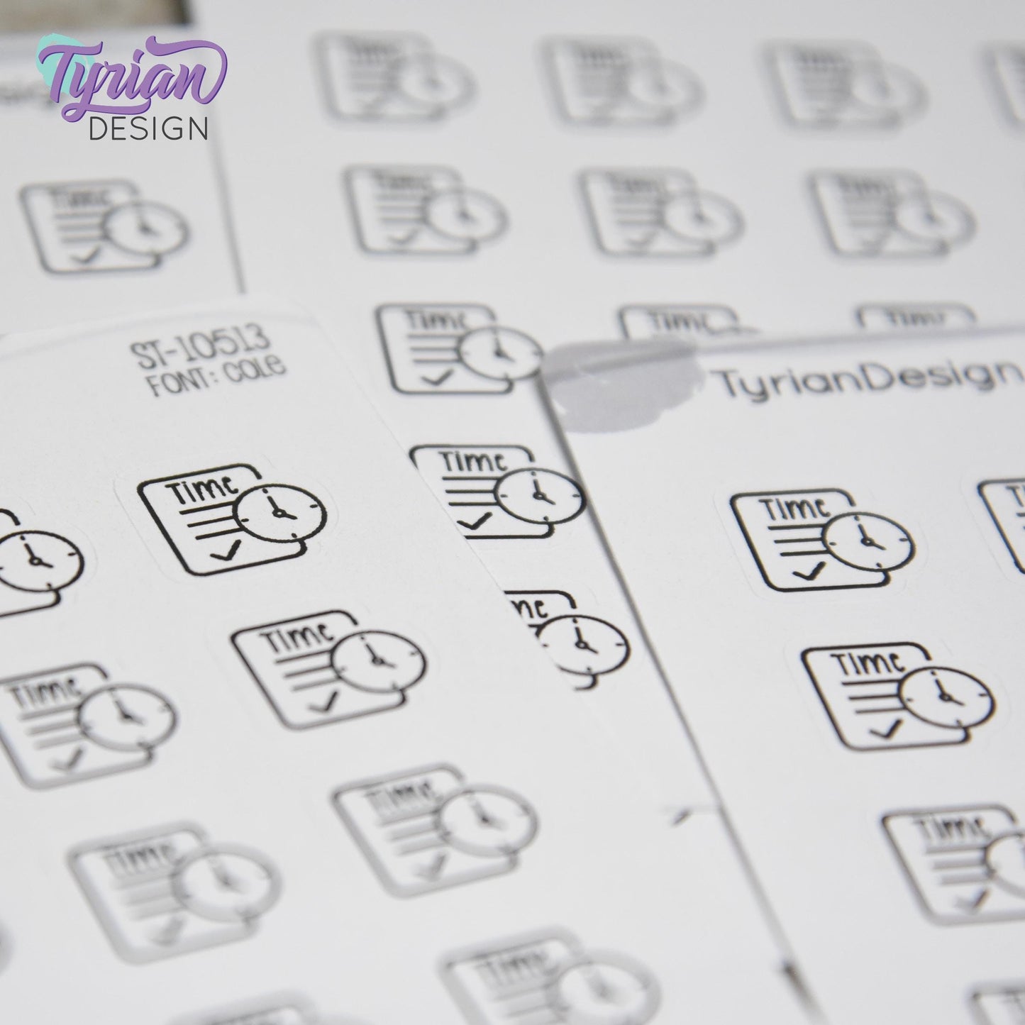 Time Card Stickers | 20 Stickers | .6" x .57" Each | Cole Font