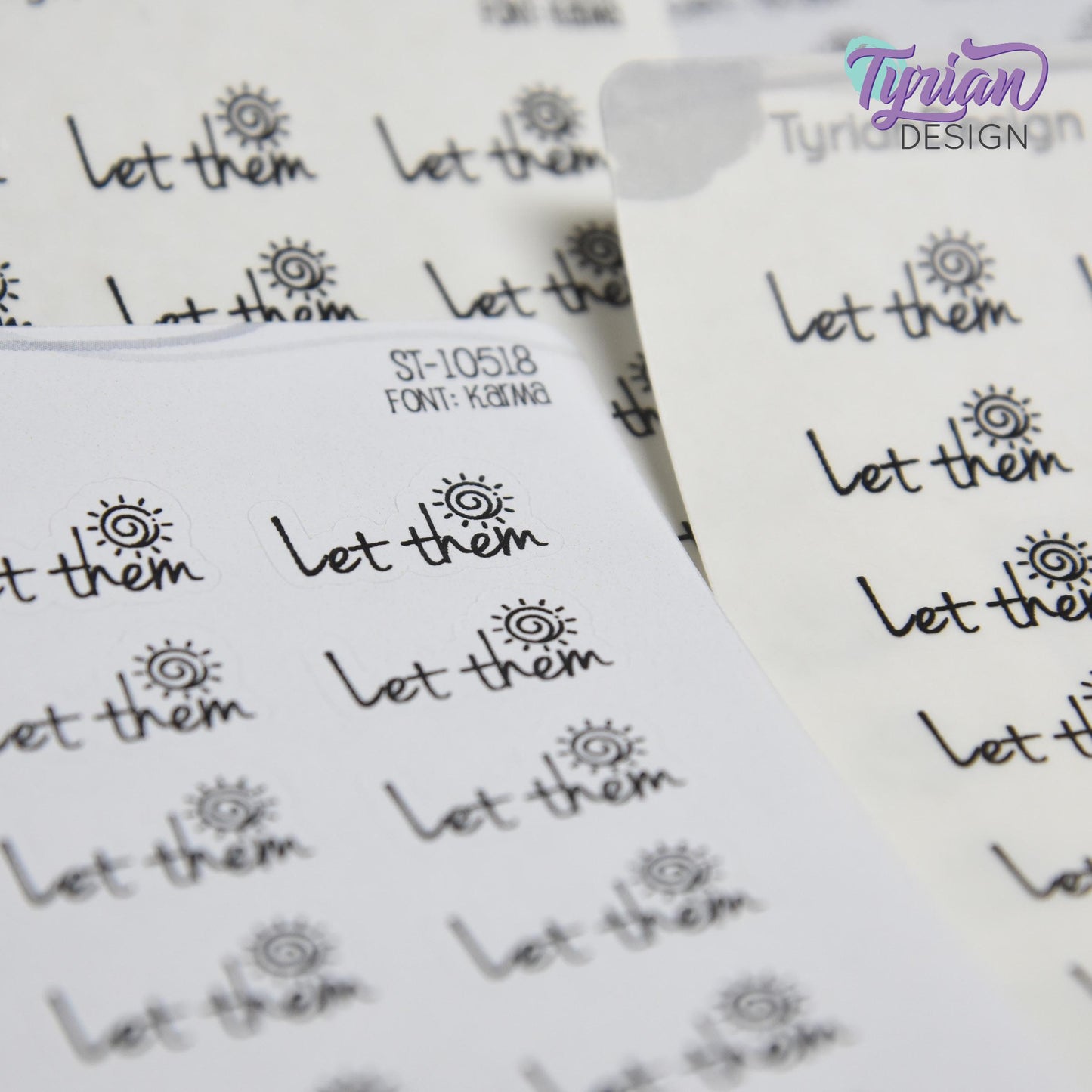 Let Them Stickers | 21 Stickers | .86" x .48" Each | Karma Font