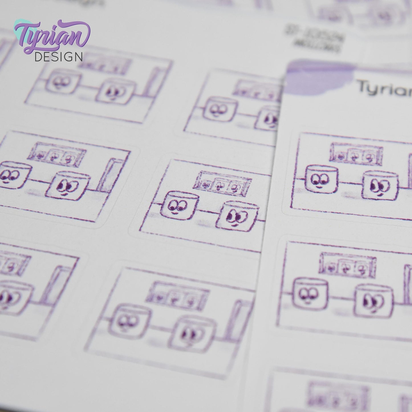 Hanging Out Stickers | 9 Stickers | Marshmallow stickers