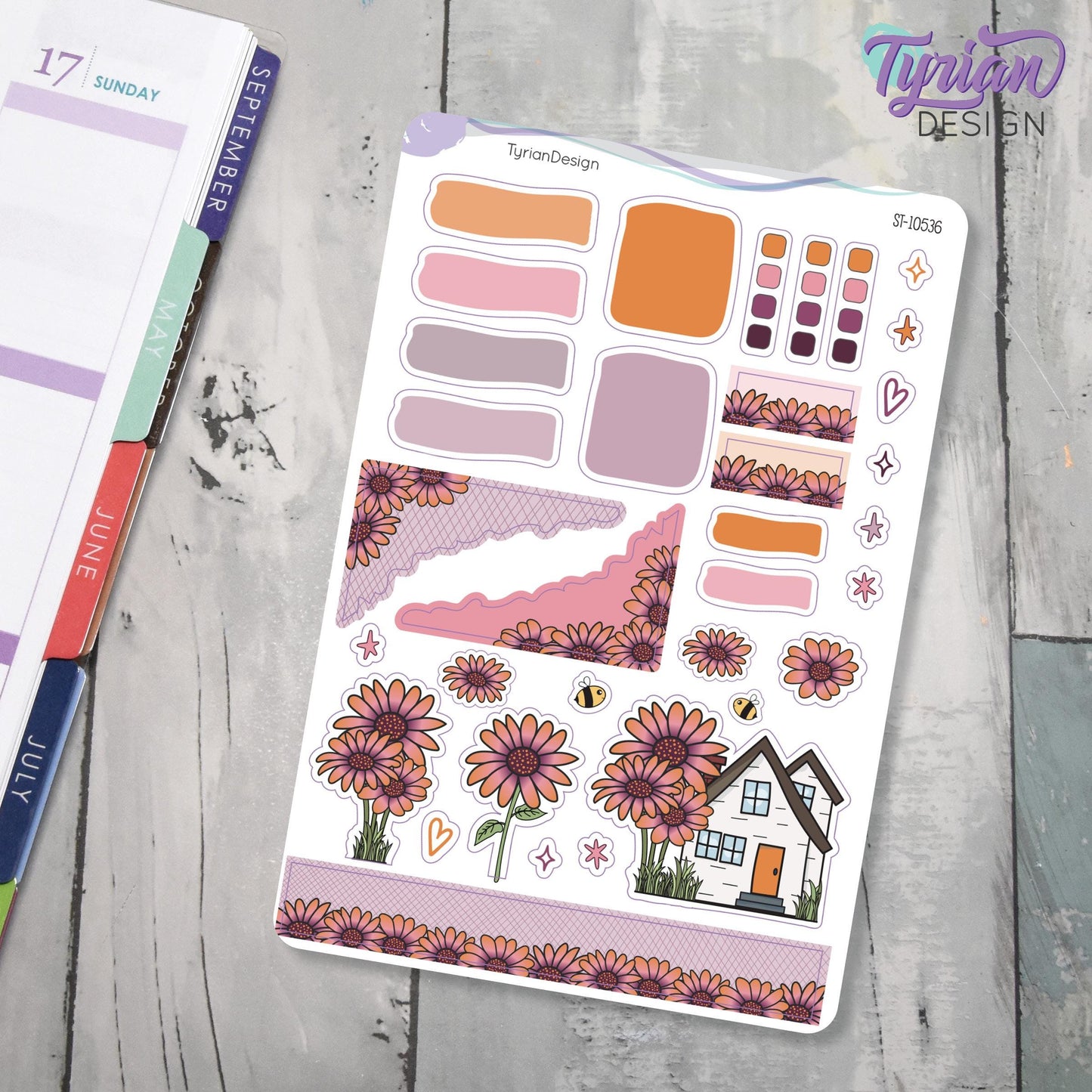 African Daisy House Journal Stickers | 34 Stickers