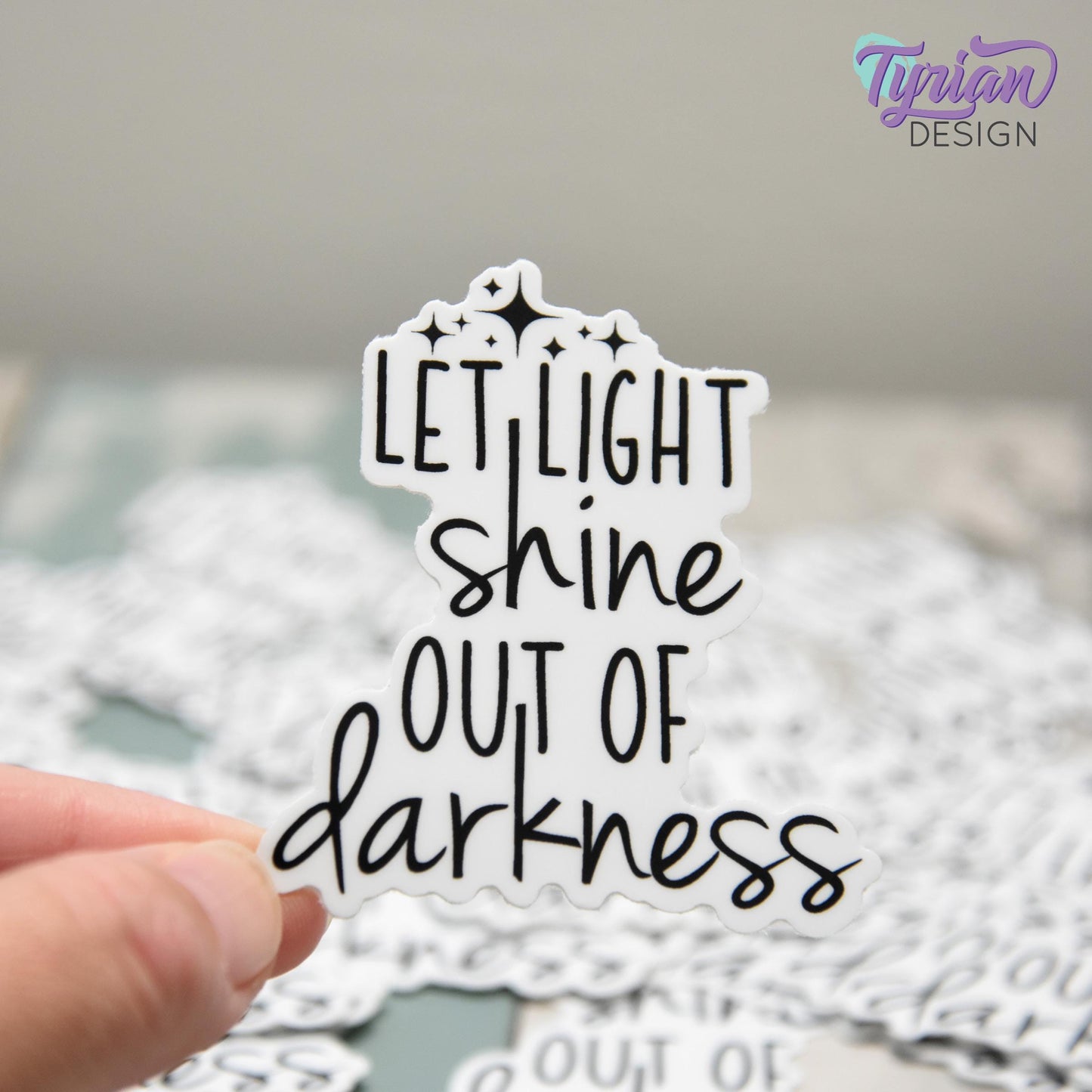 Let Light Shine out of Darkness Vinyl Sticker | Bible Verse Sticker | Light Shine Sticker | High quality weather proof vinyl | 2.28 x 2.5 in