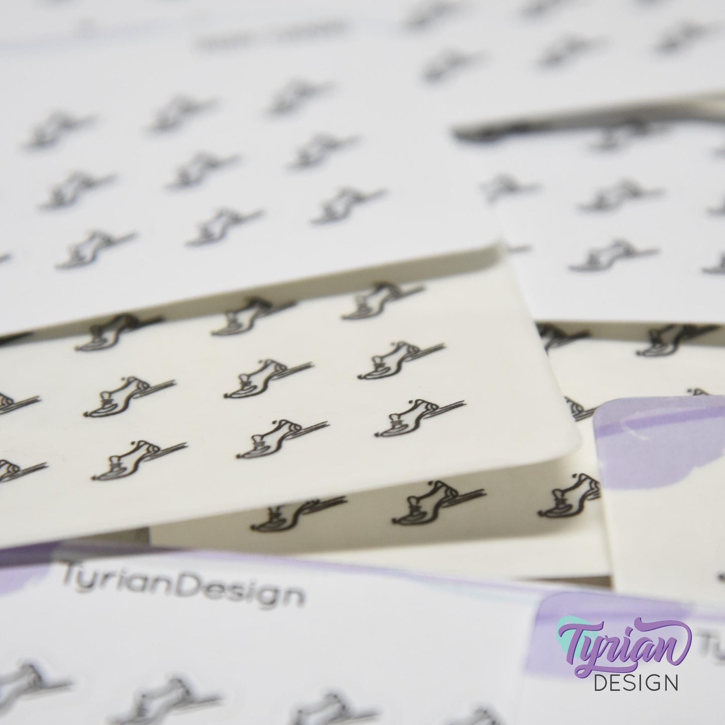 Running Stickers | Tiny Walking stickers on a mini sheet | 18 stickers | .44 x .36" each | Athletic shoe icon sticker | White or Clear Matte