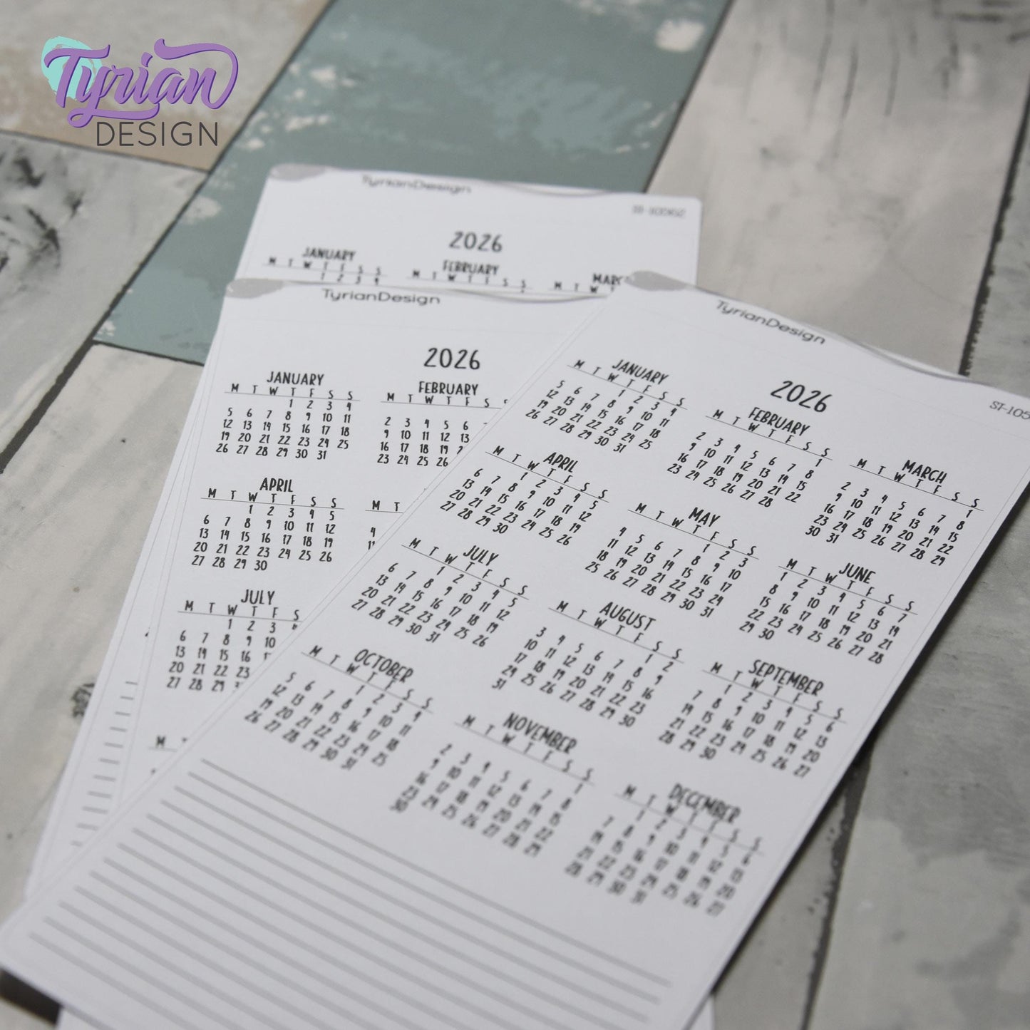2026 Monthly Sticker | Hobonichi Weeks | 1 Sticker