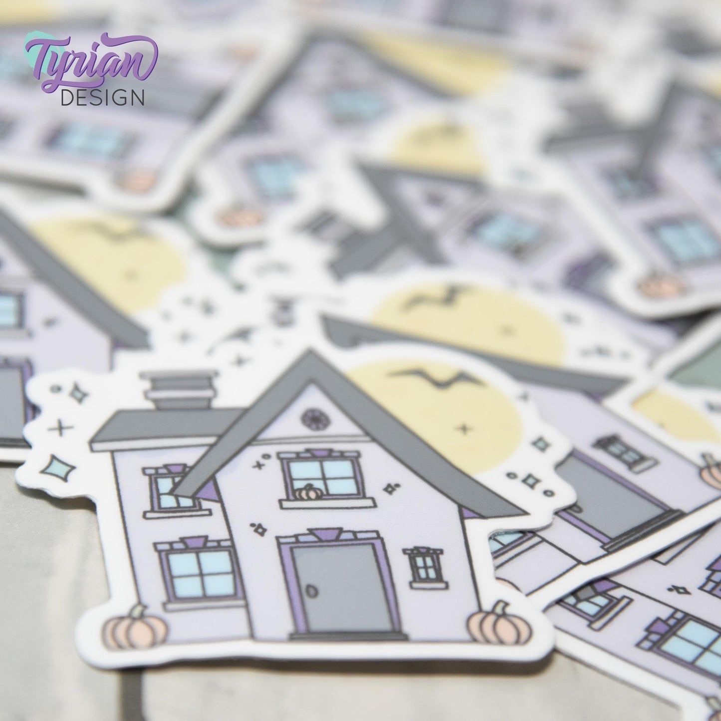 Pumpkin House Vinyl Sticker |Weather Proof vinyl | 2"x 2" | Halloween Spooky Sticker| Little House sticker | Tumbler