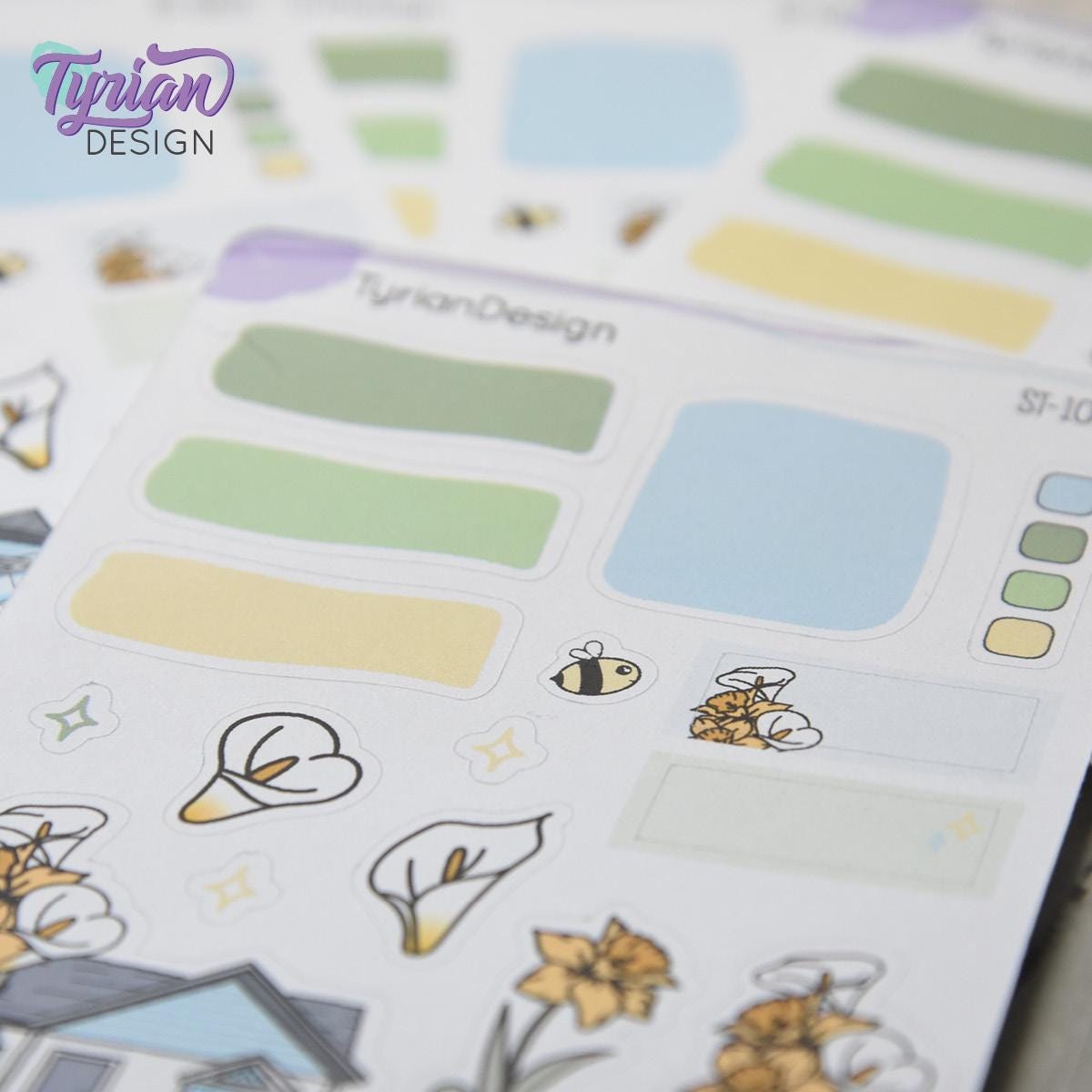 Daffodil and Calla Lily House Journal Stickers | 16 Stickers