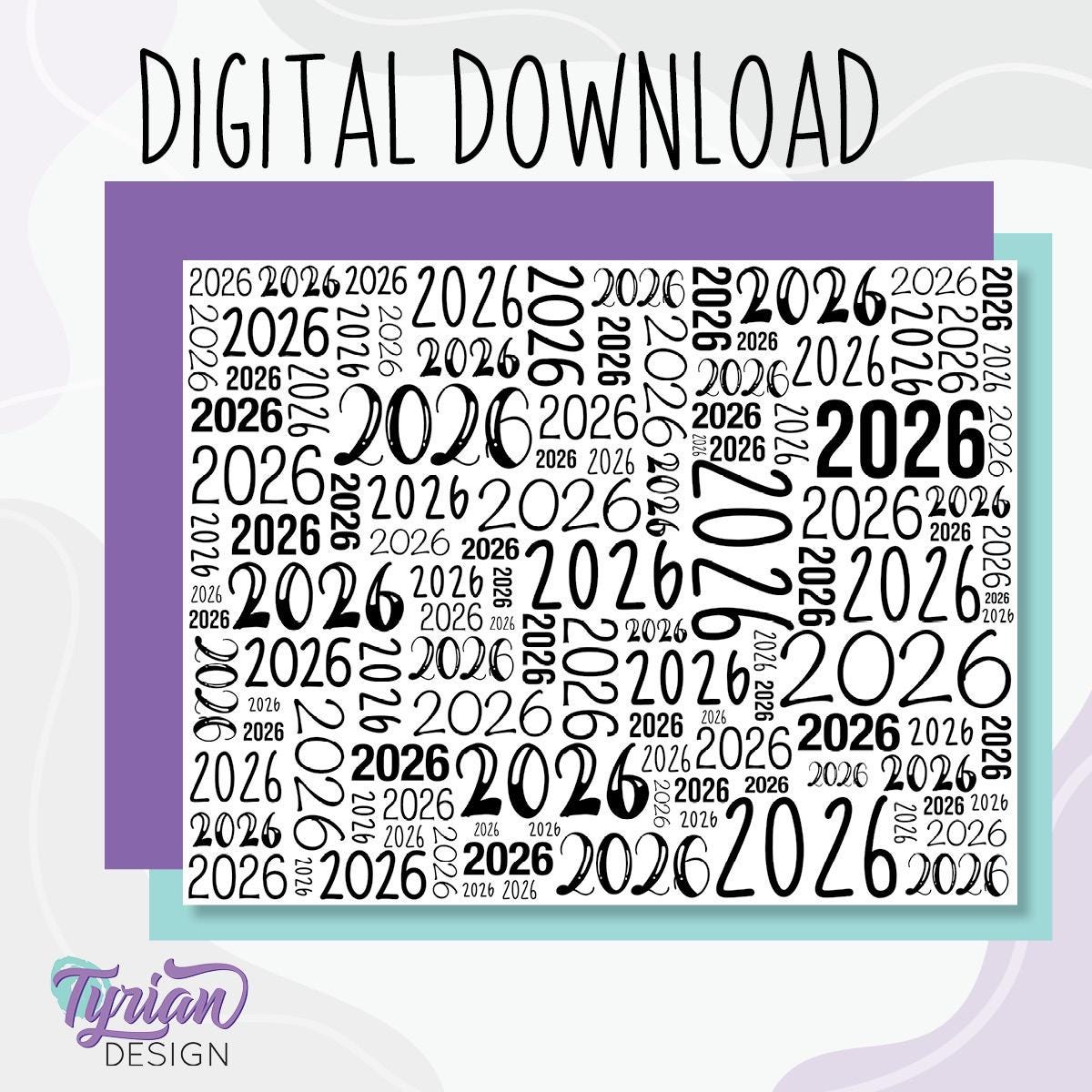 Digital Paper - 2026 Word cloud Pattern