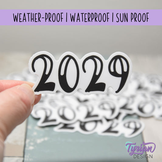2029 Vinyl Sticker | 2.5 x 1 inch